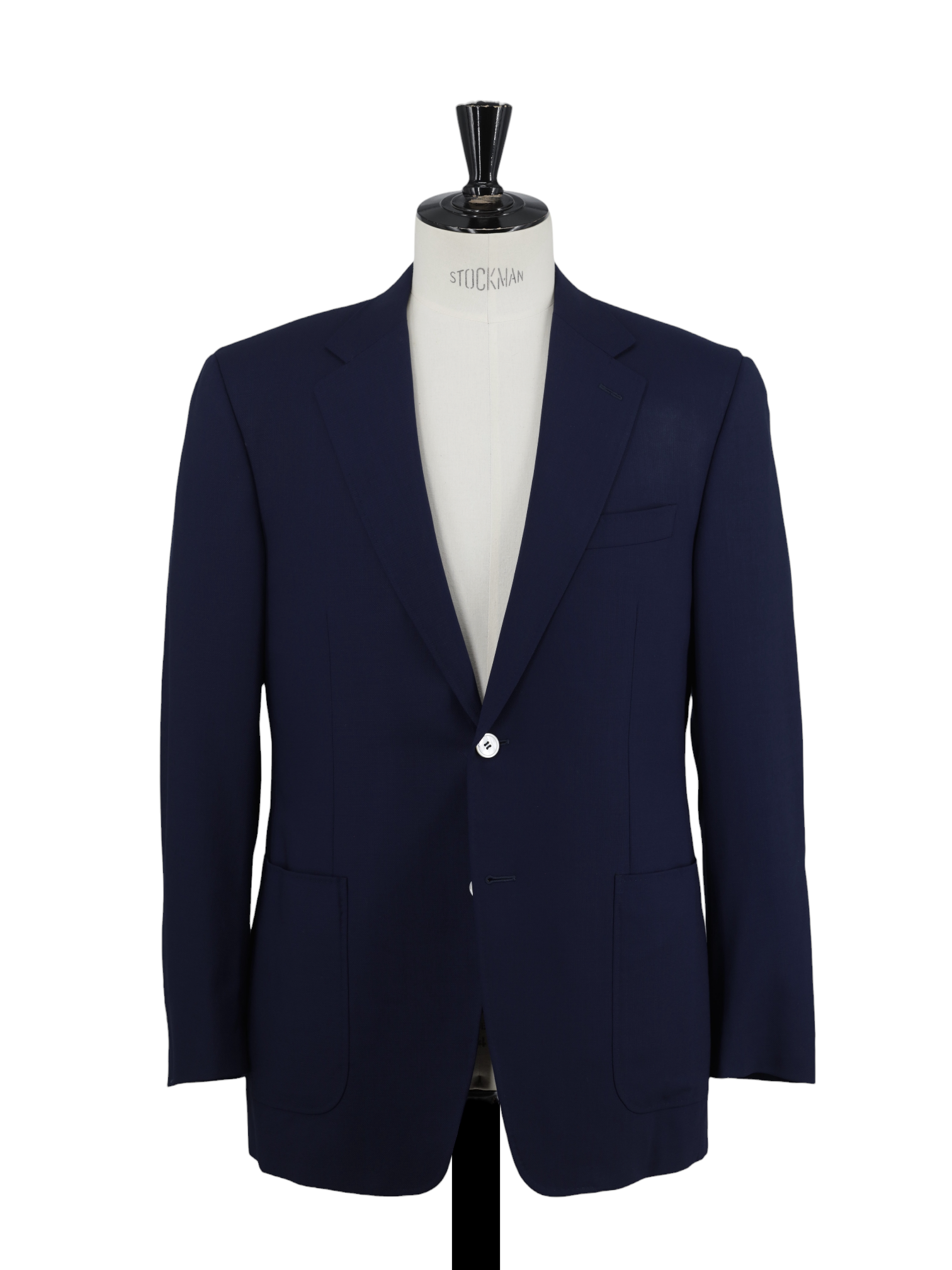 Canali Marine Blue Pure Water-Resistant Wool Basket-Weave Jacket