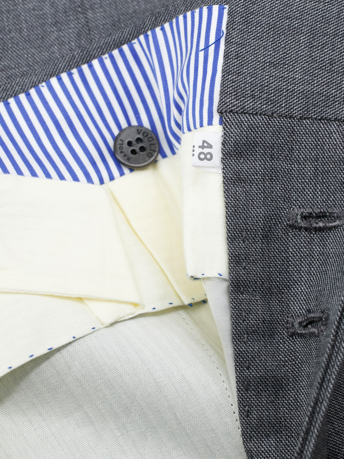 Sartoria Voglio Grey 4-Seasons Wool & Cashmere Sharkskin Sartorial Trousers