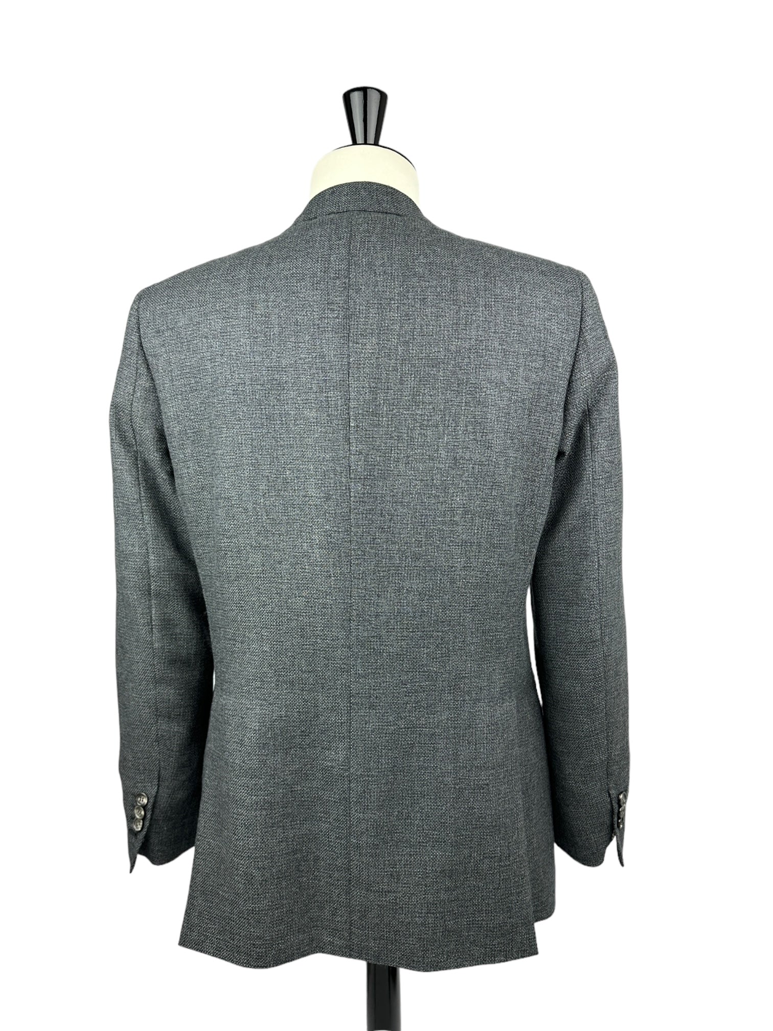 Brioni grijs mandgeweven jasje van wol en zijde
