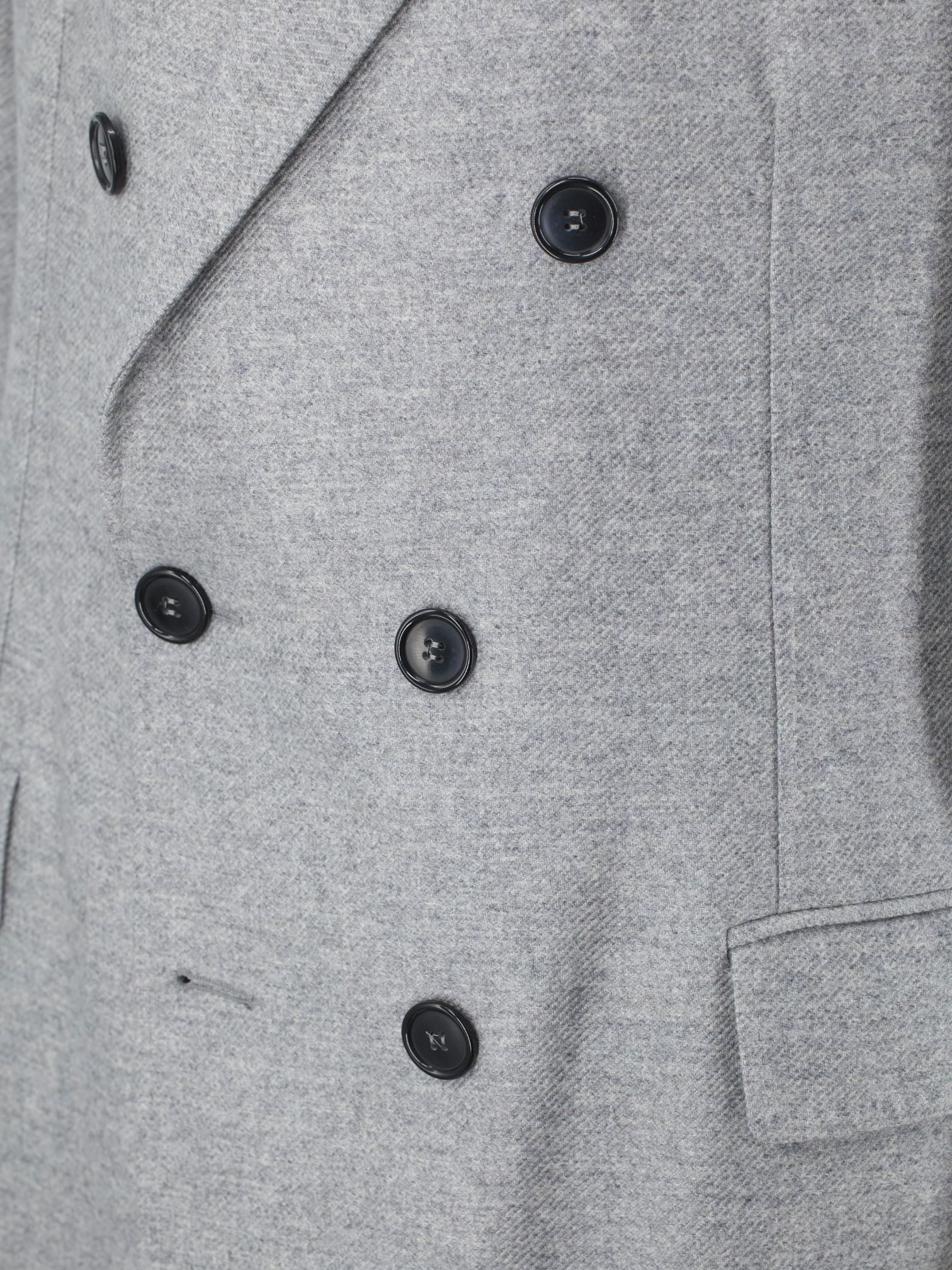 Doriani Light Grey Pure Cashmere Double-Breasted Twill Overcoat