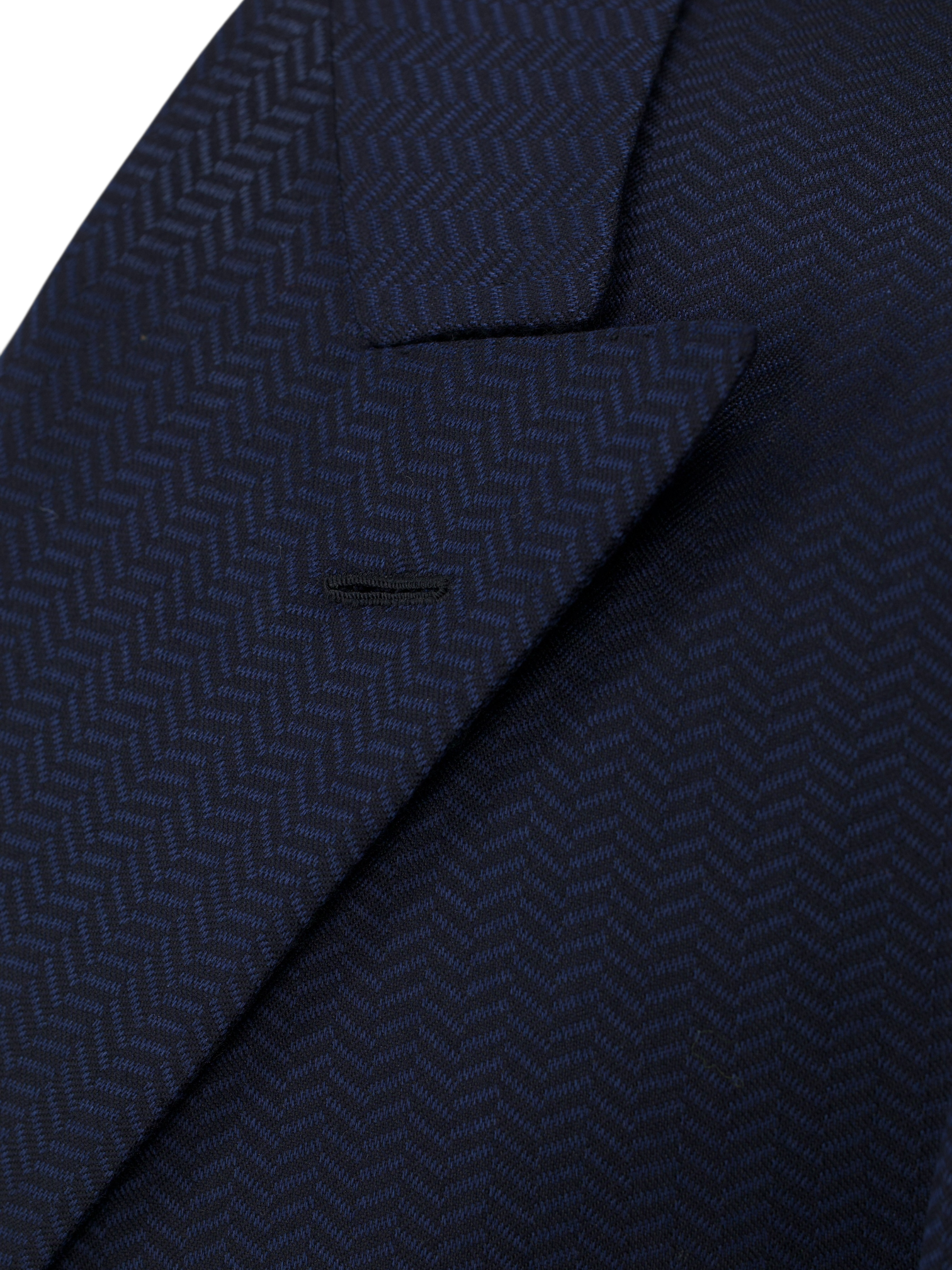 Brioni Dark Blue Wool & Silk Double-Breasted Zig-Zag Aurelio Jacket