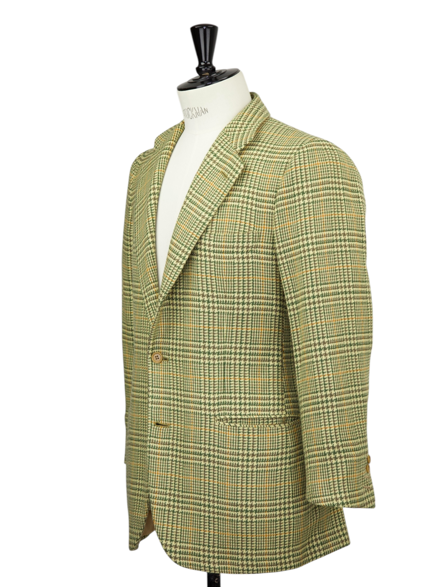 Kiton Moss Green Pure Cashmere Prince of Wales Check Jacket