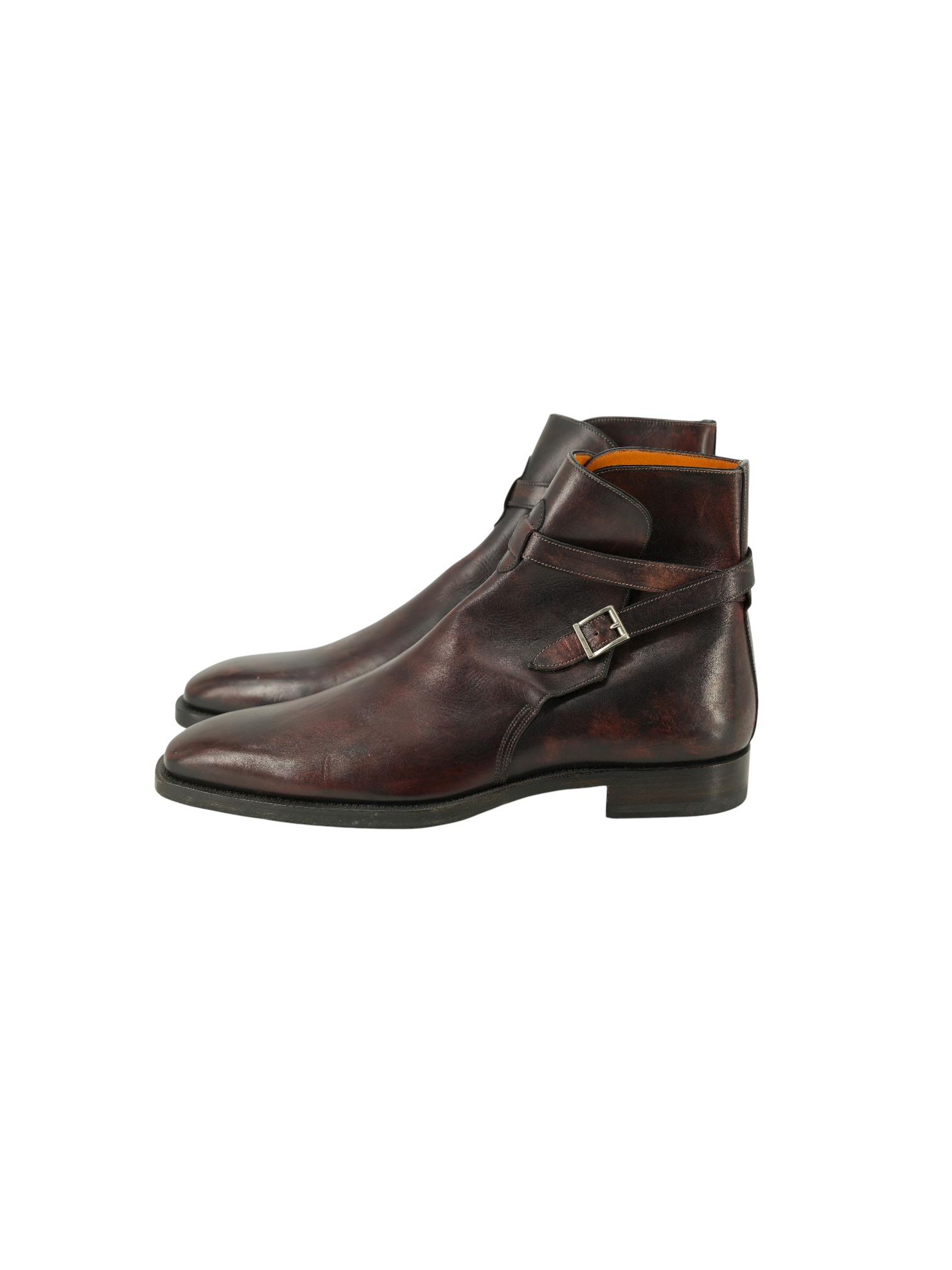 Santoni Burgundy Calfleather Jodhpur Chelsea Boot