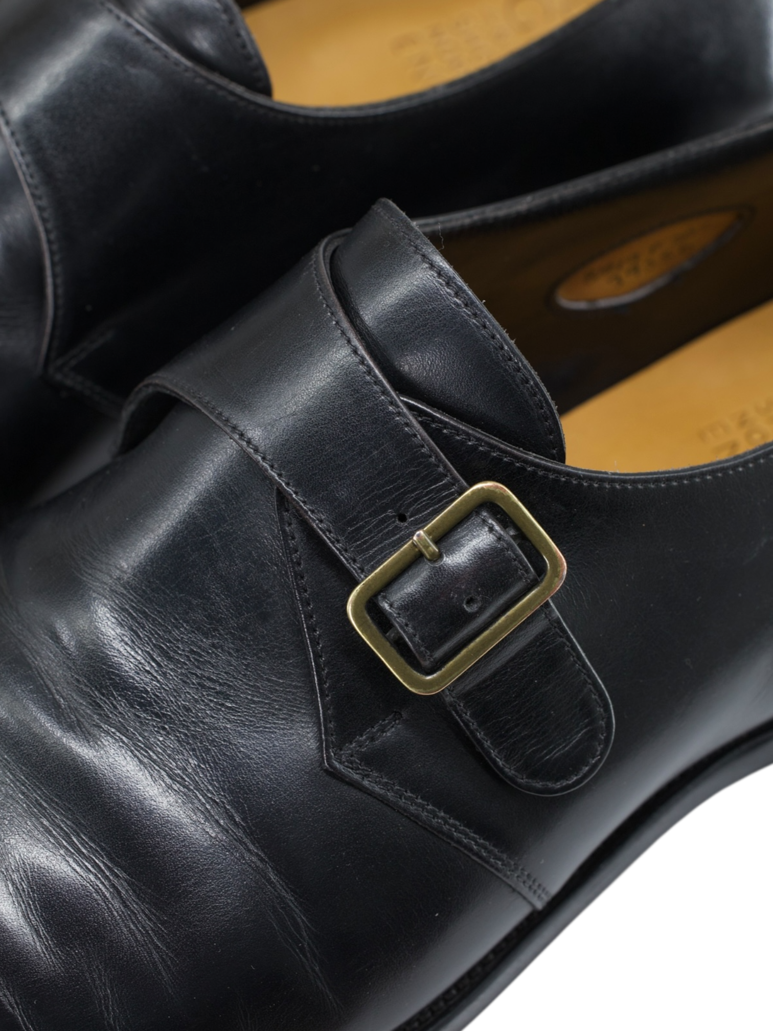 Edward Green Black Ealing Calfleather Single Monk Shoes