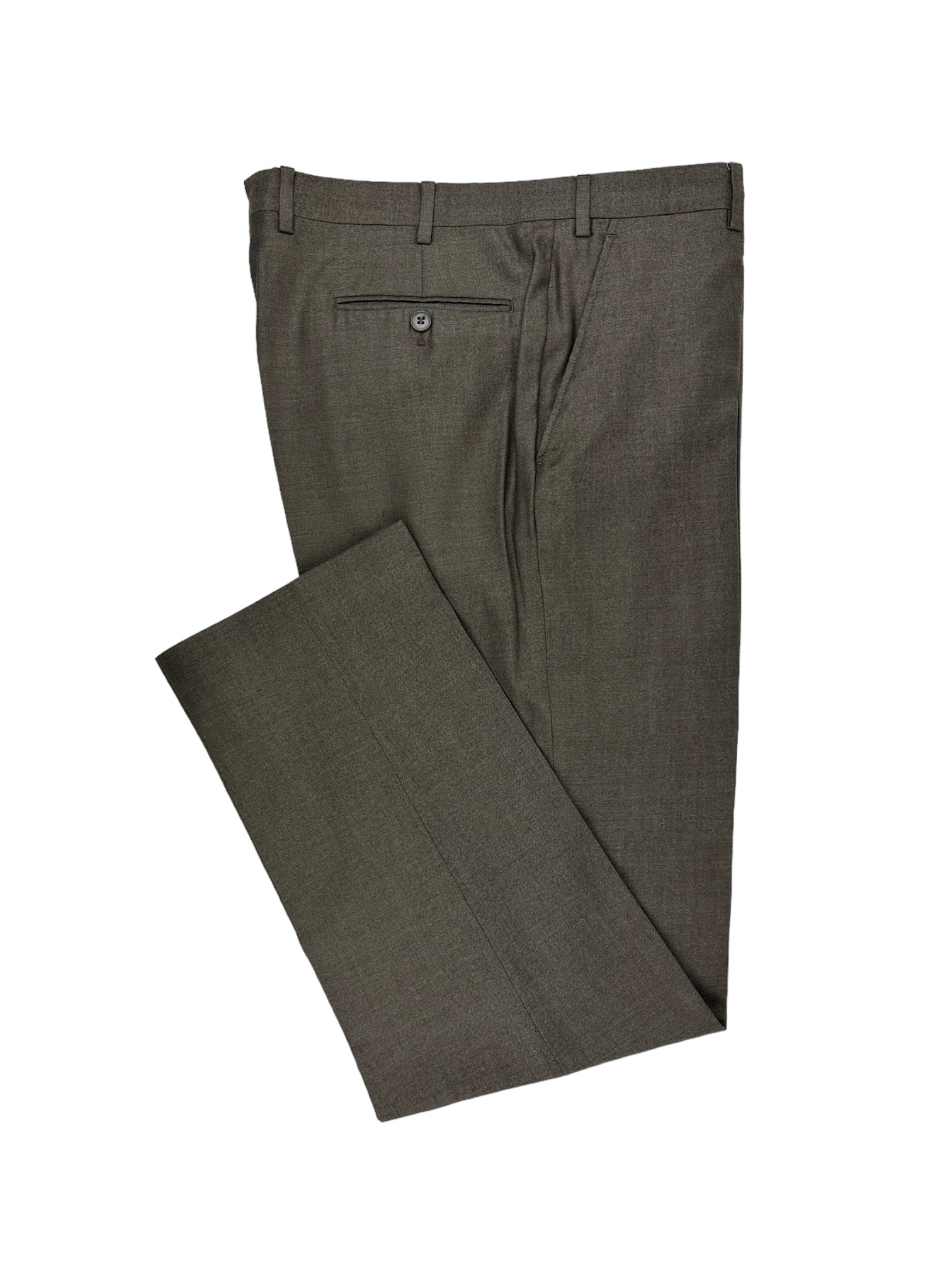 Brioni Taupe Wool & Silk Trousers