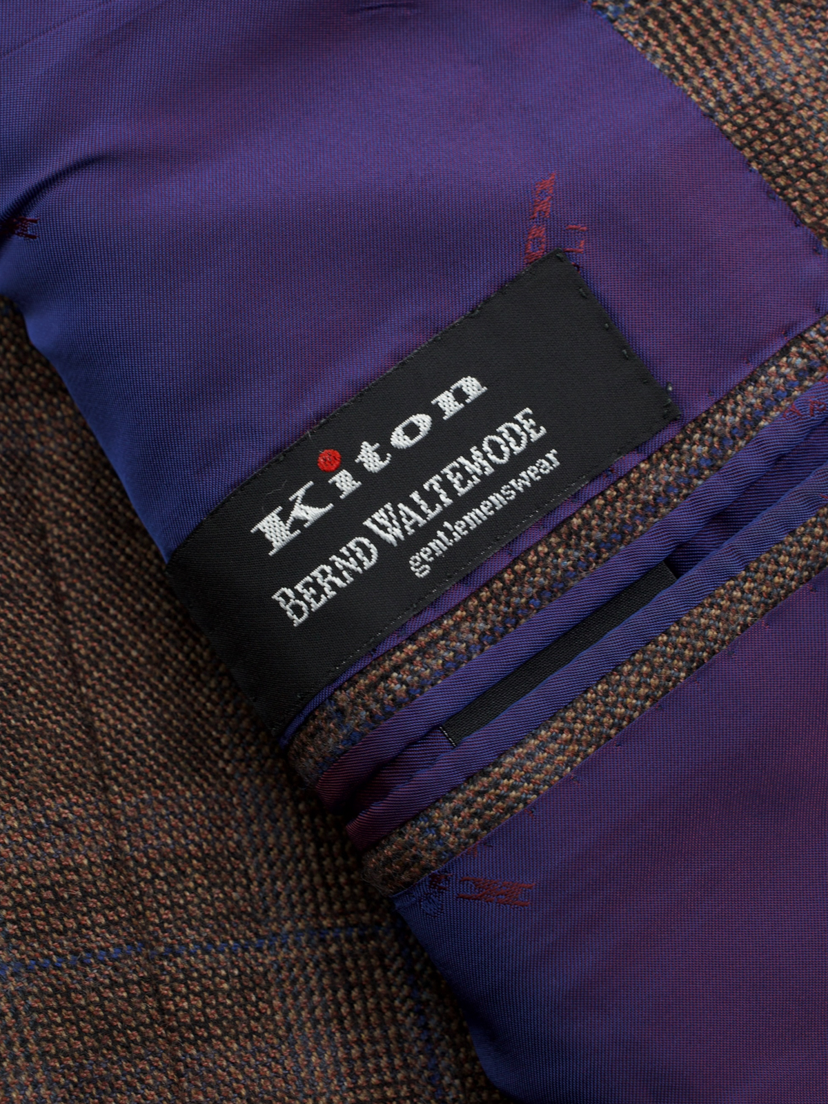 Kiton Brown & Blue Pure Cashmere Windowpane Winter Jacket