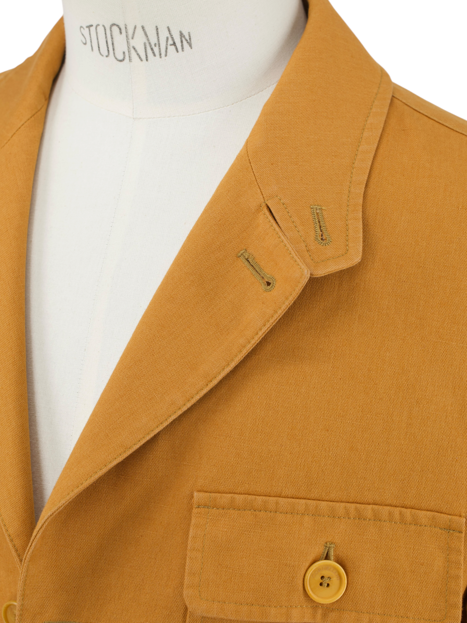 Corneliani Pumpkin Orange Cotton & Linen Sahariana Jacket