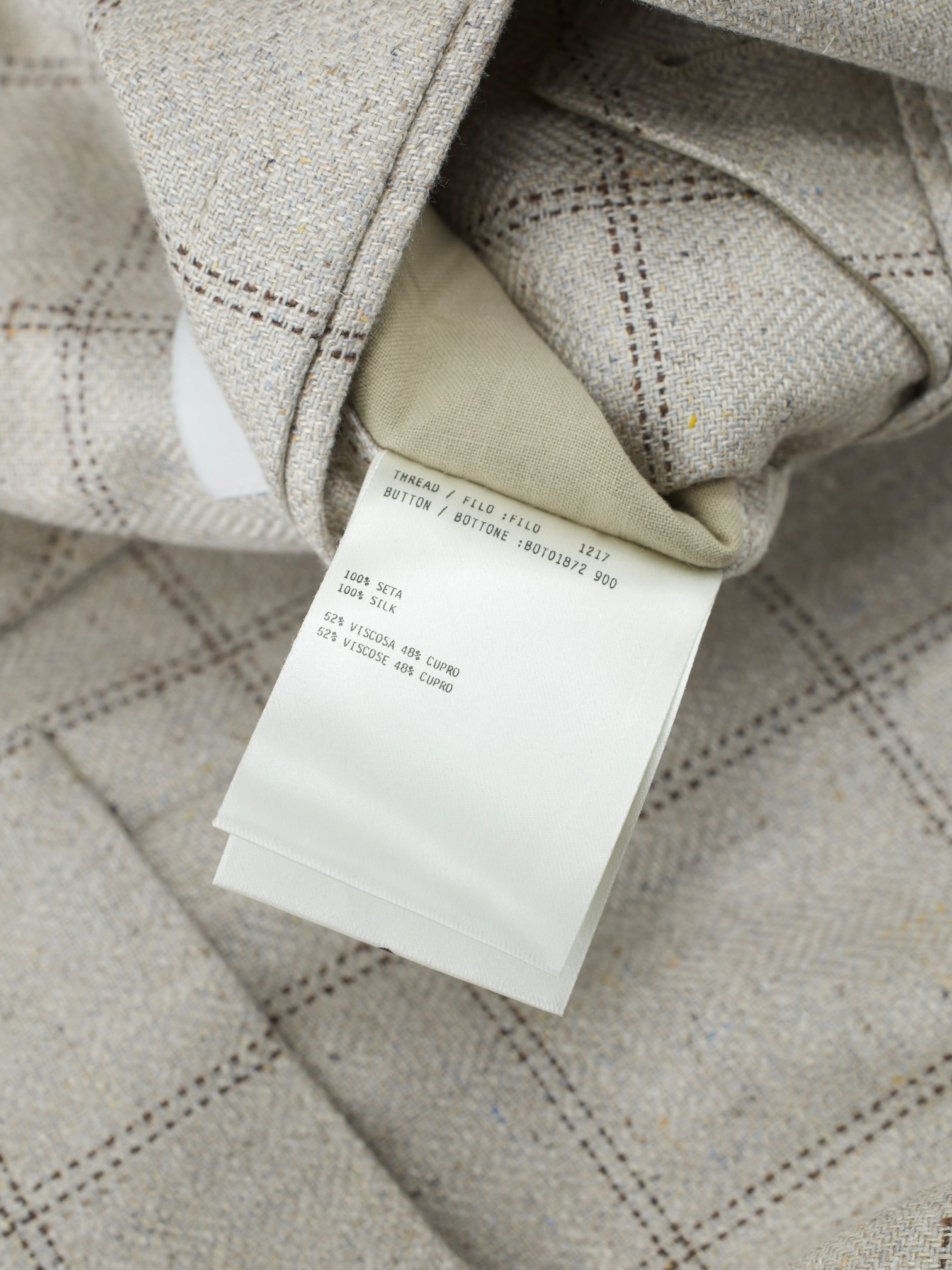 Lardini Taupe & Brown Pure Silk Multi-Pattern Jacket