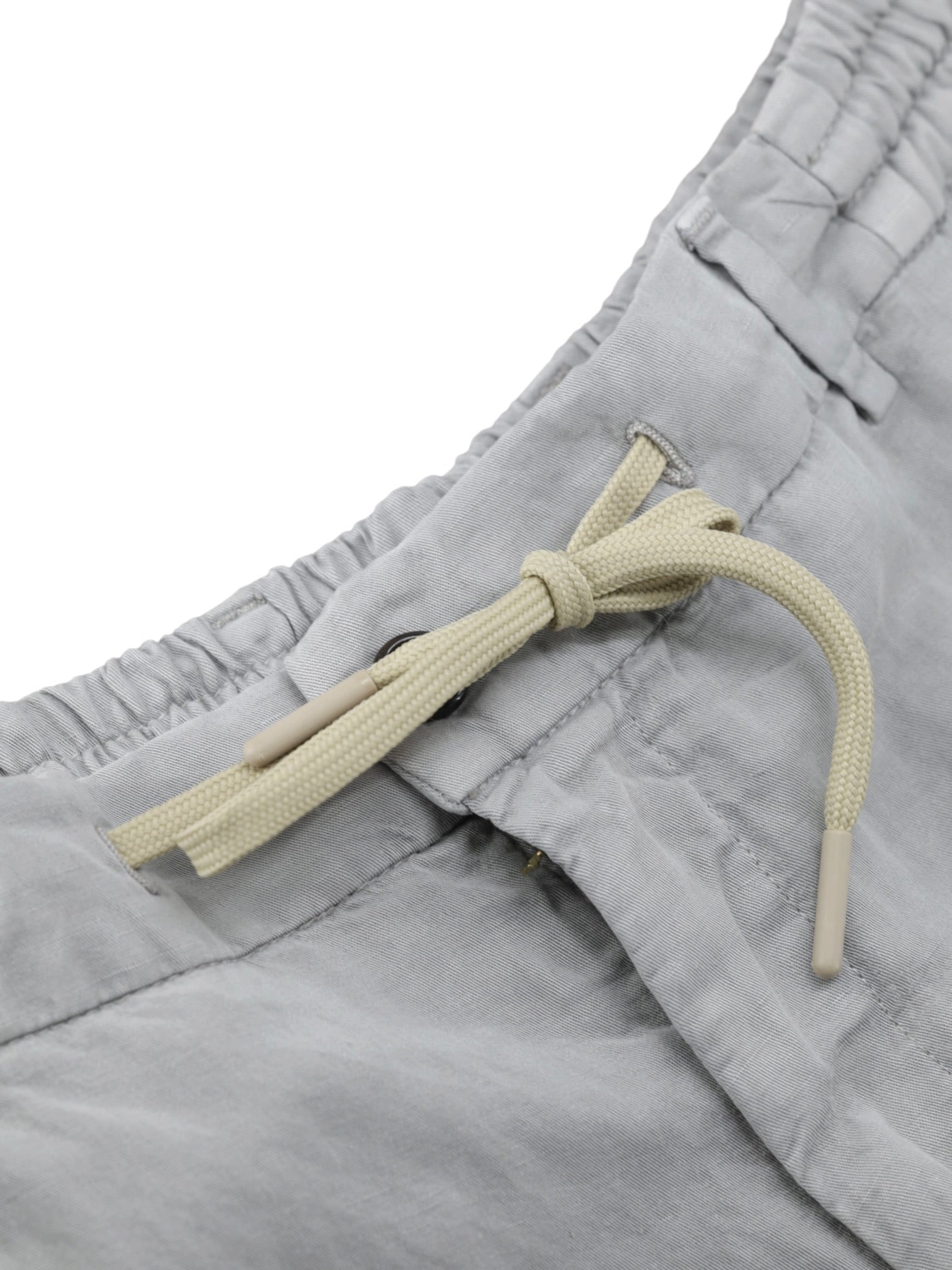 Berwich Light Grey Lyocell & Linen Drawstring Trousers