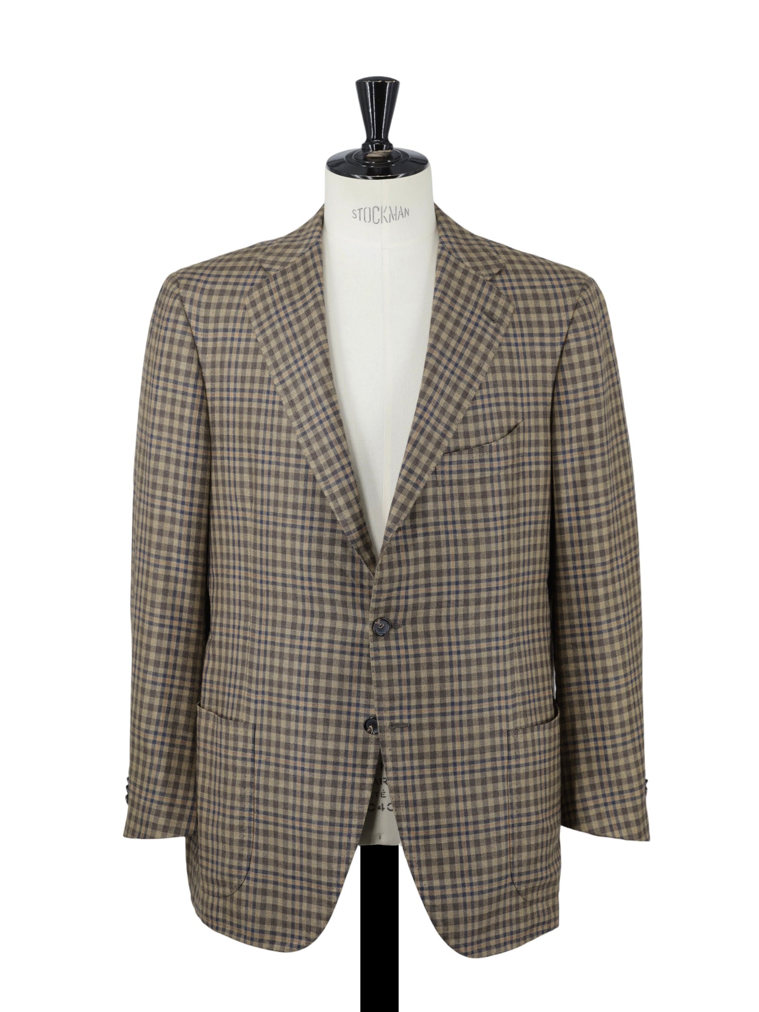 Cesare Attolini Brown & Orange Cashmere & Silk Tartan Jacket