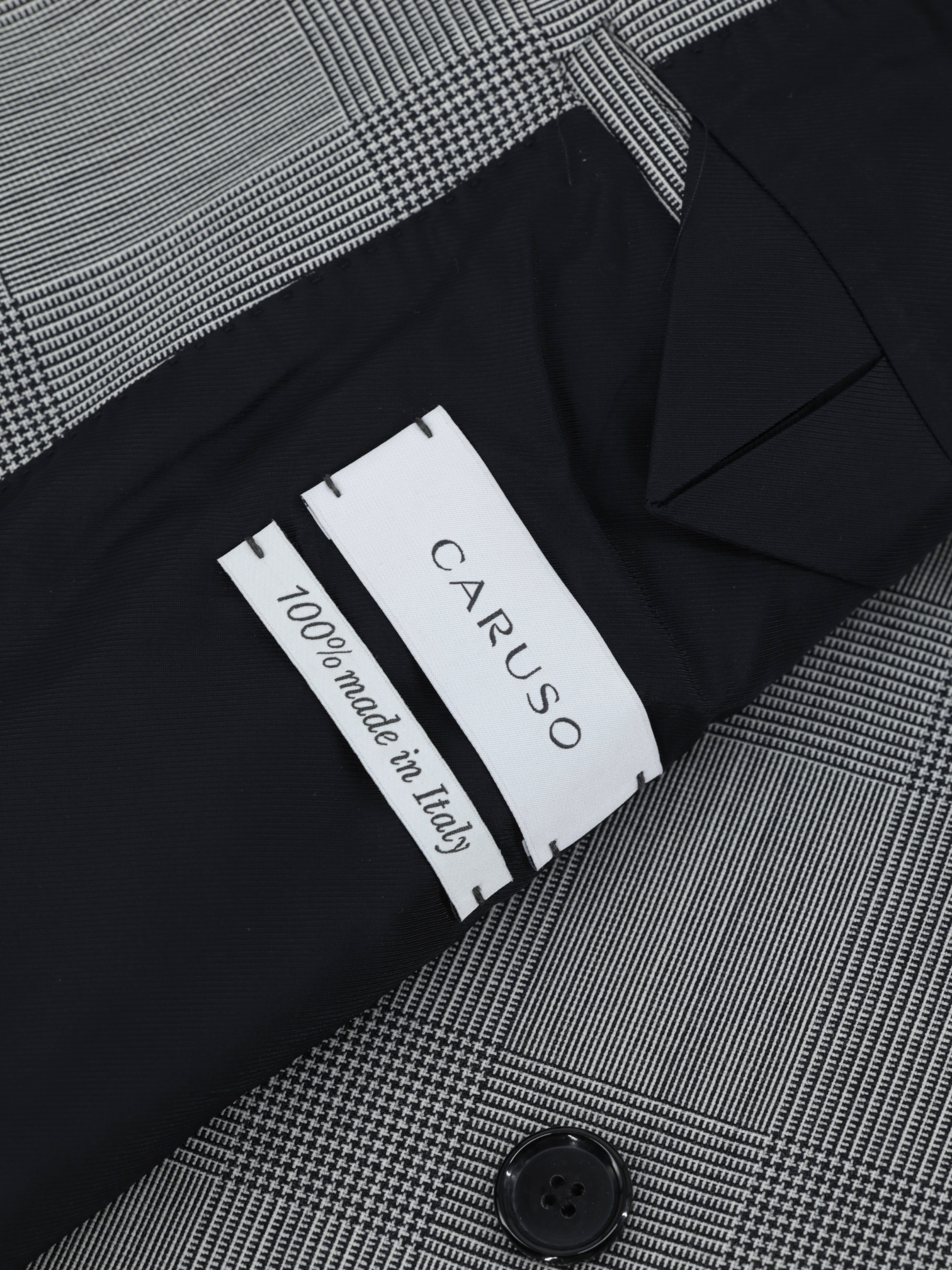 Caruso Grey Wool Double Breasted Prince of Wales Figaro Suit