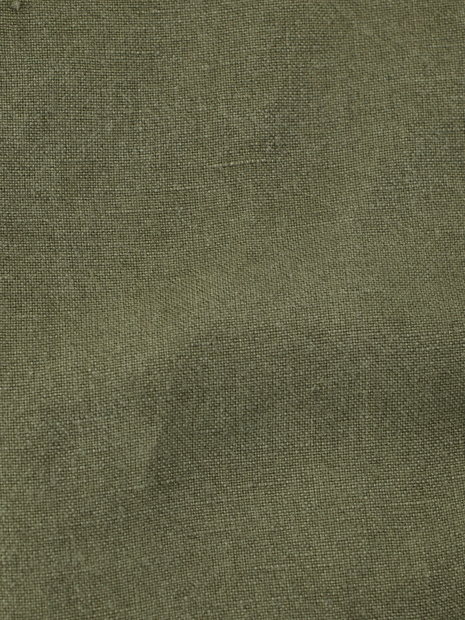 Drake's Olive Green Pure Linen Military-Style Overshirt