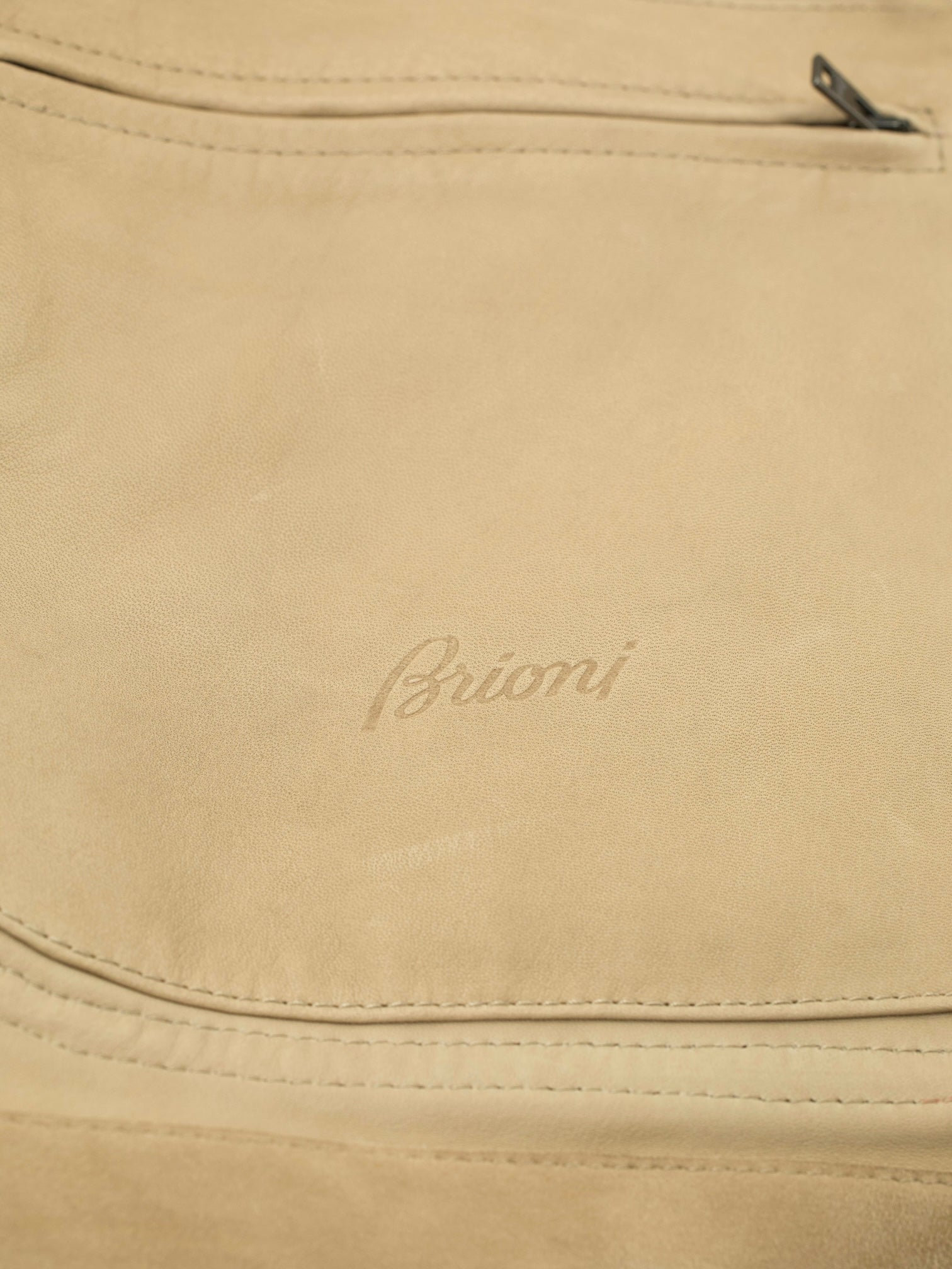 Brioni Beige Sahariana Lambskin Jacket