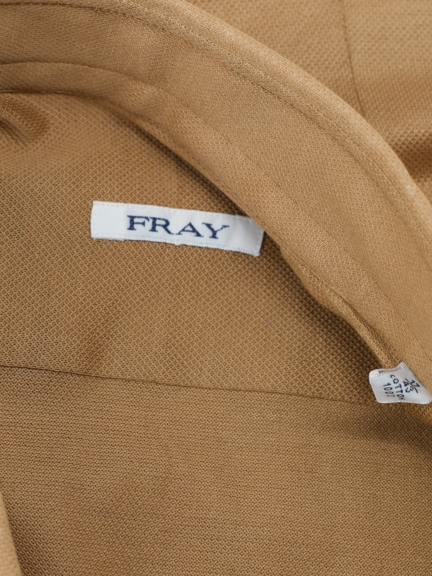 Fray Caramel Brown Cotton Piqué-Knitted "Gabriel" Shirt