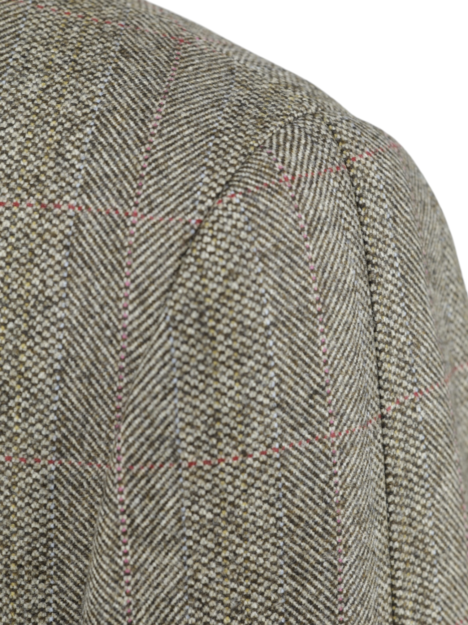 Canali Brown & Multicolor Pure Wool British-Style Covert Coat