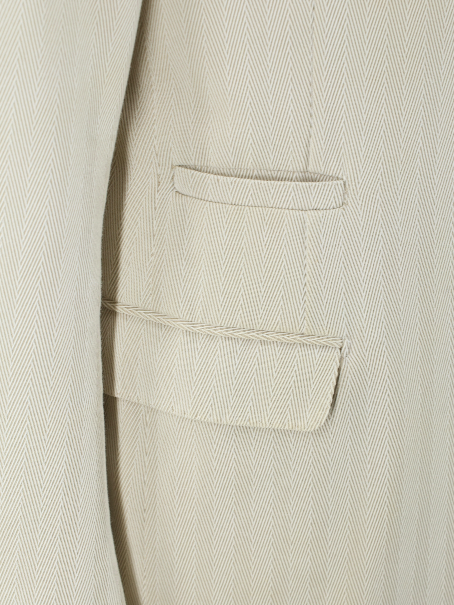 Brunello Cucinelli Sand Pure Cotton Herringbone Jacket