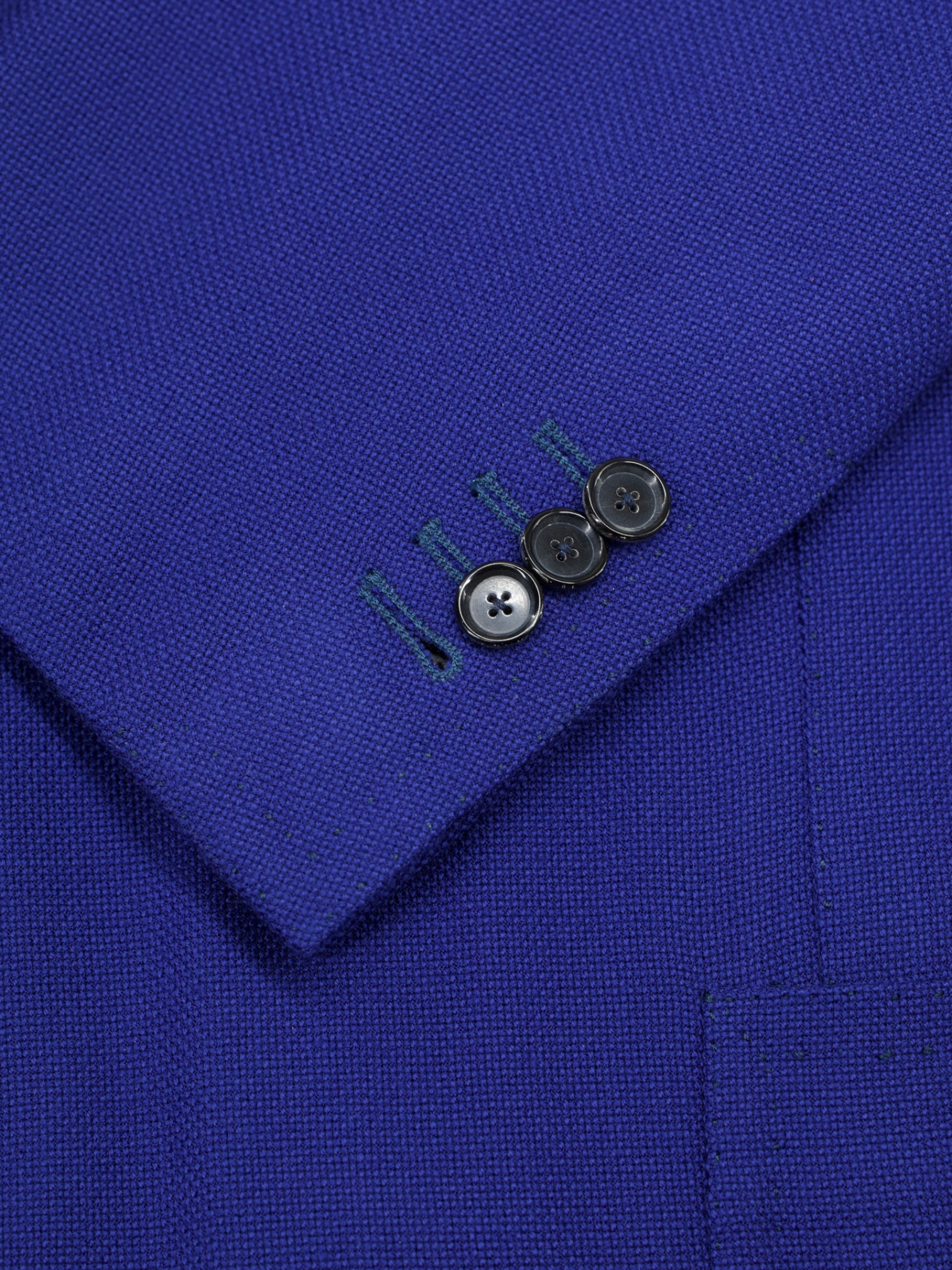 Cesare Attolini Cobalt Blue Wool, Lambswool & Silk Plain-Weave Jacket