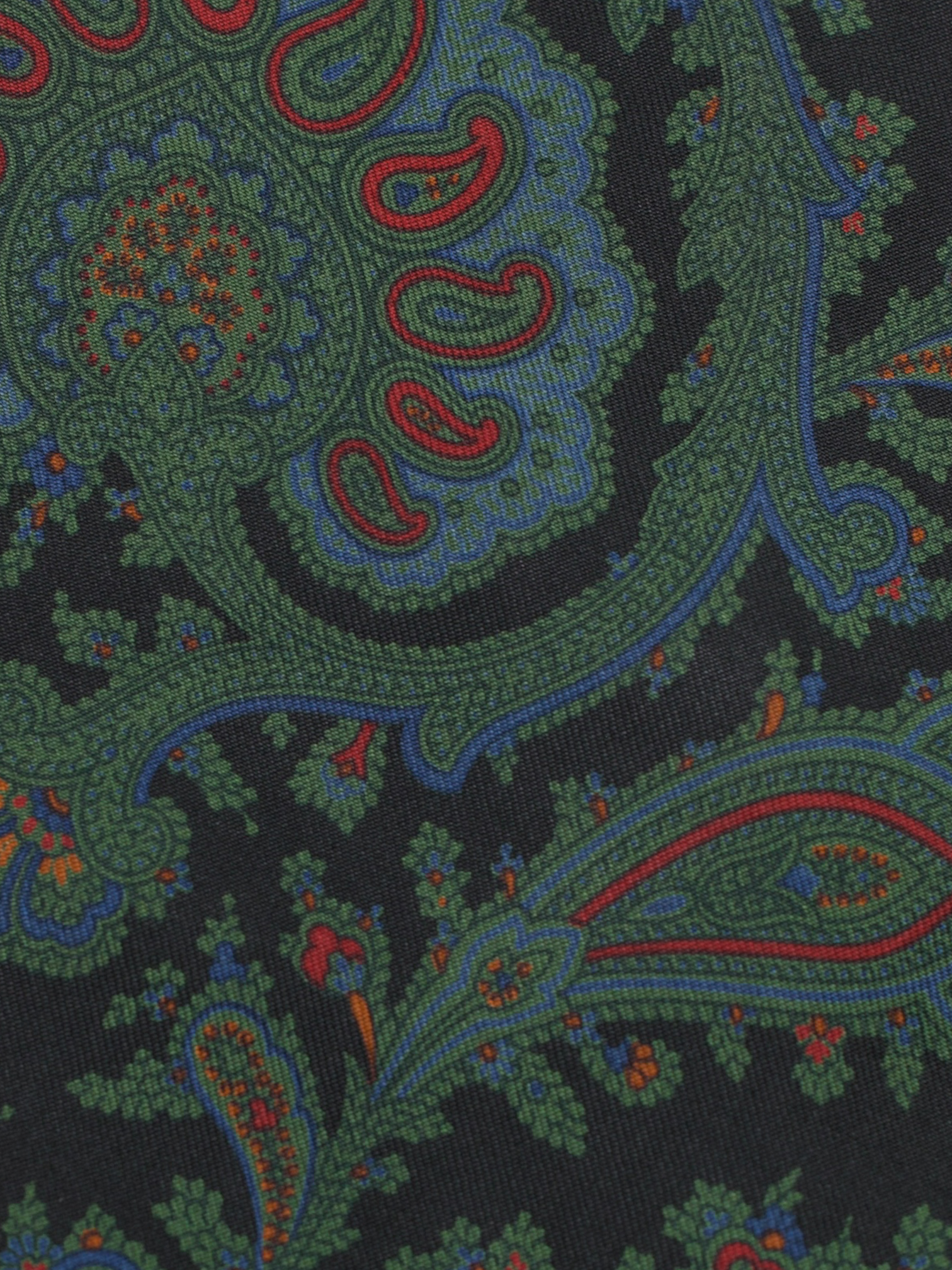 Brioni Forest Green Vintage Silk Paisley Pattern Tie