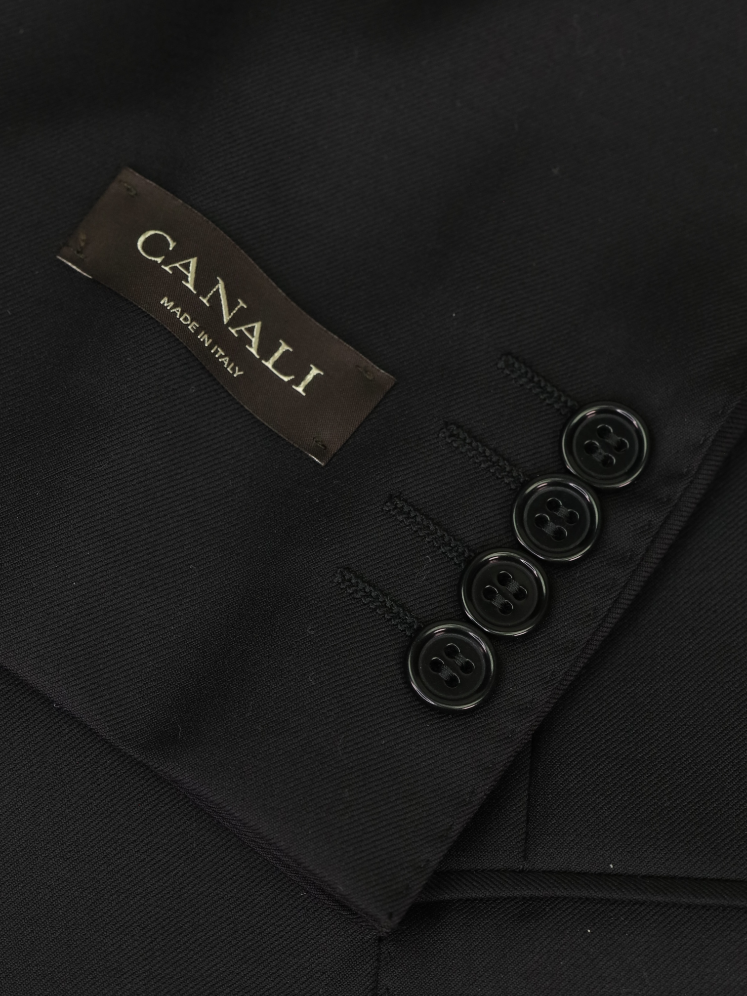 Canali Black & Grey Fine-Wool Traditional Lounge Suit