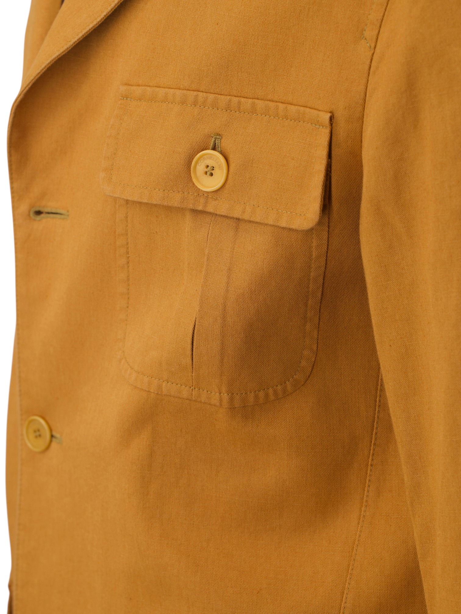Corneliani Pumpkin Orange Cotton & Linen Sahariana Jacket