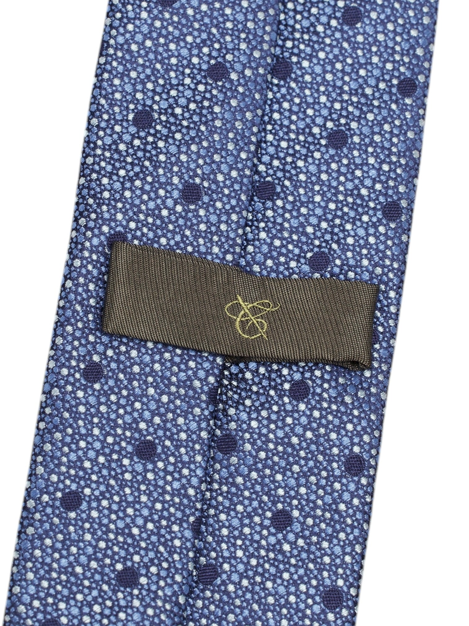 Canali Blue & White Silk Multi-Dot Tie