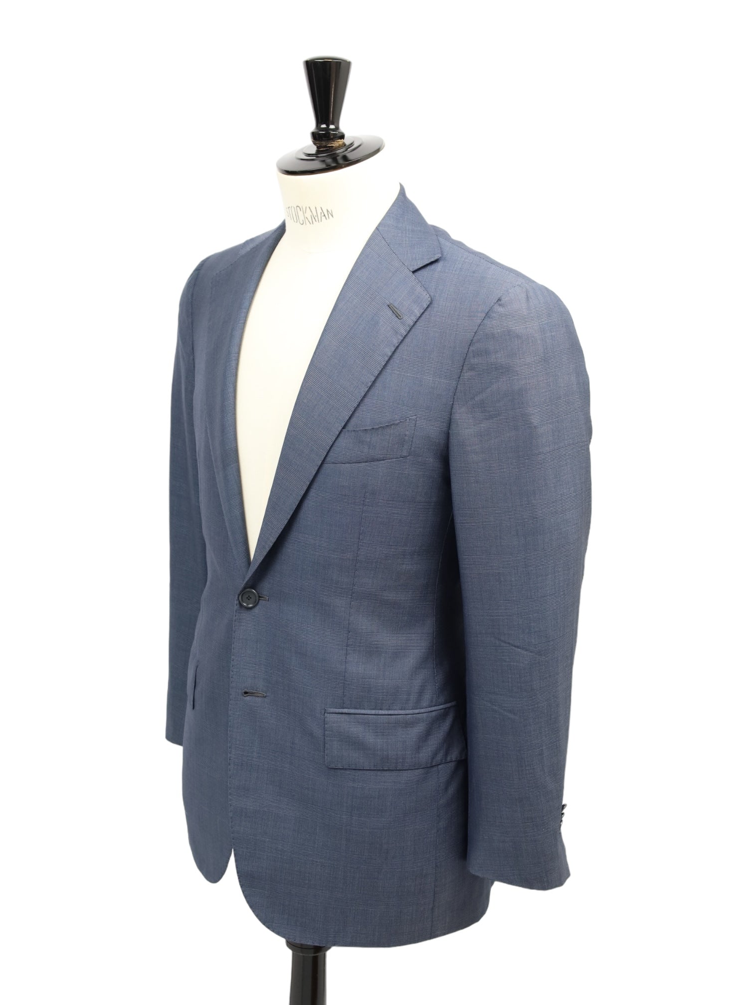 Cesare Attolini Slate Blue Wool & Silk Glenplaid Suit