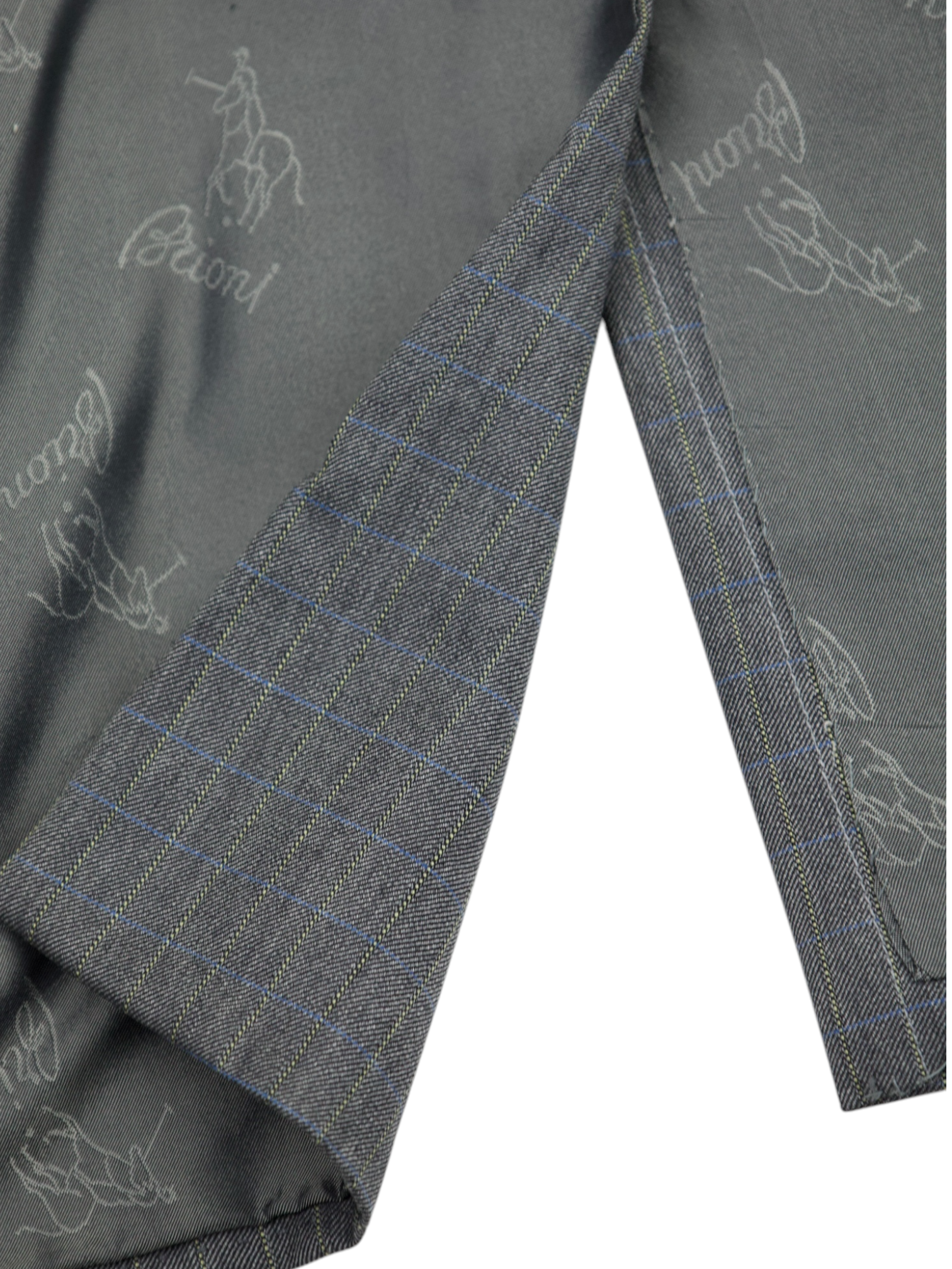 Brioni Grey Fine Wool Multicolor Windowpane Suit