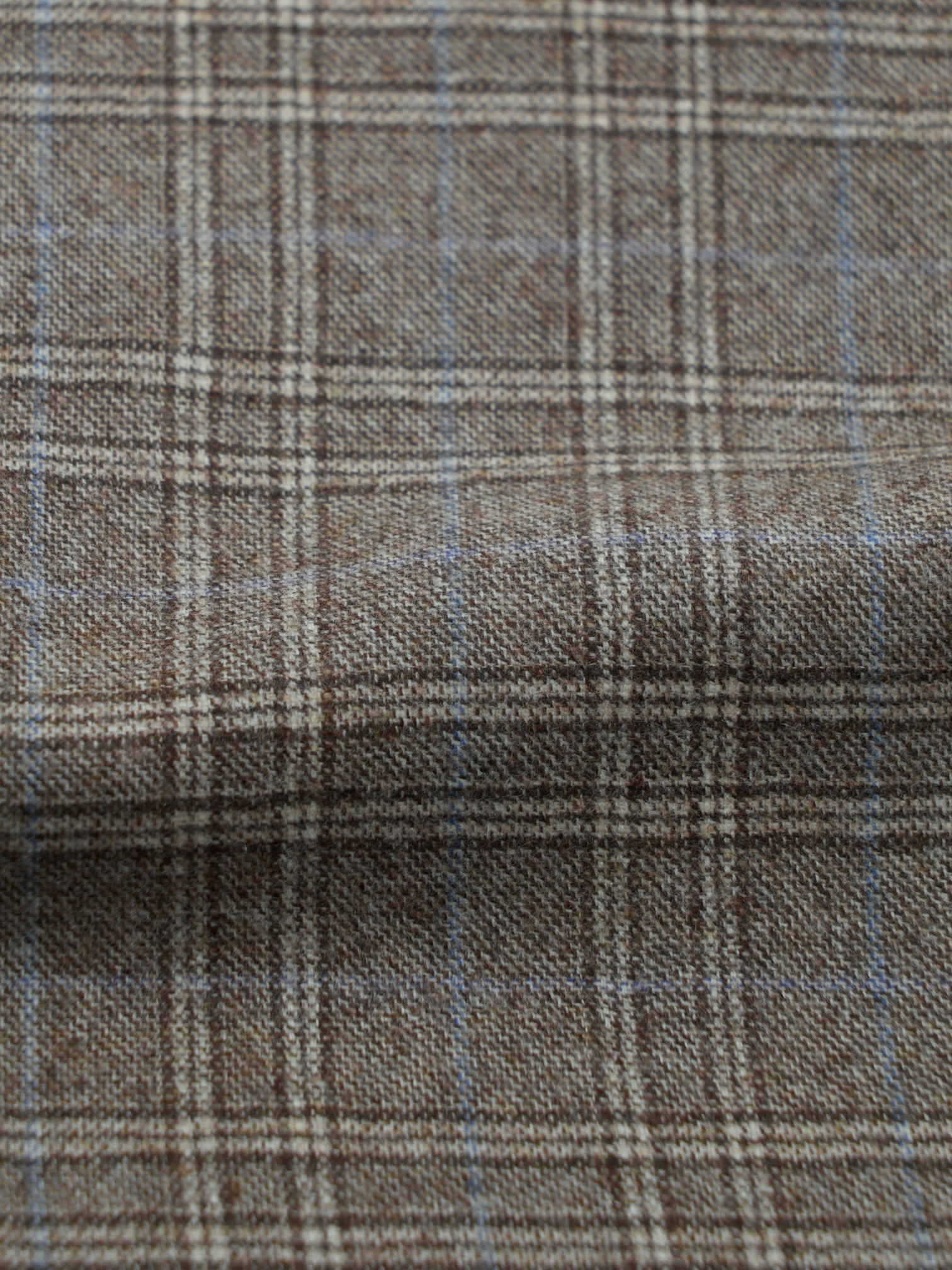 Kiton Taupe & Light Blue Cashmere & Wool Prince of Wales Suit