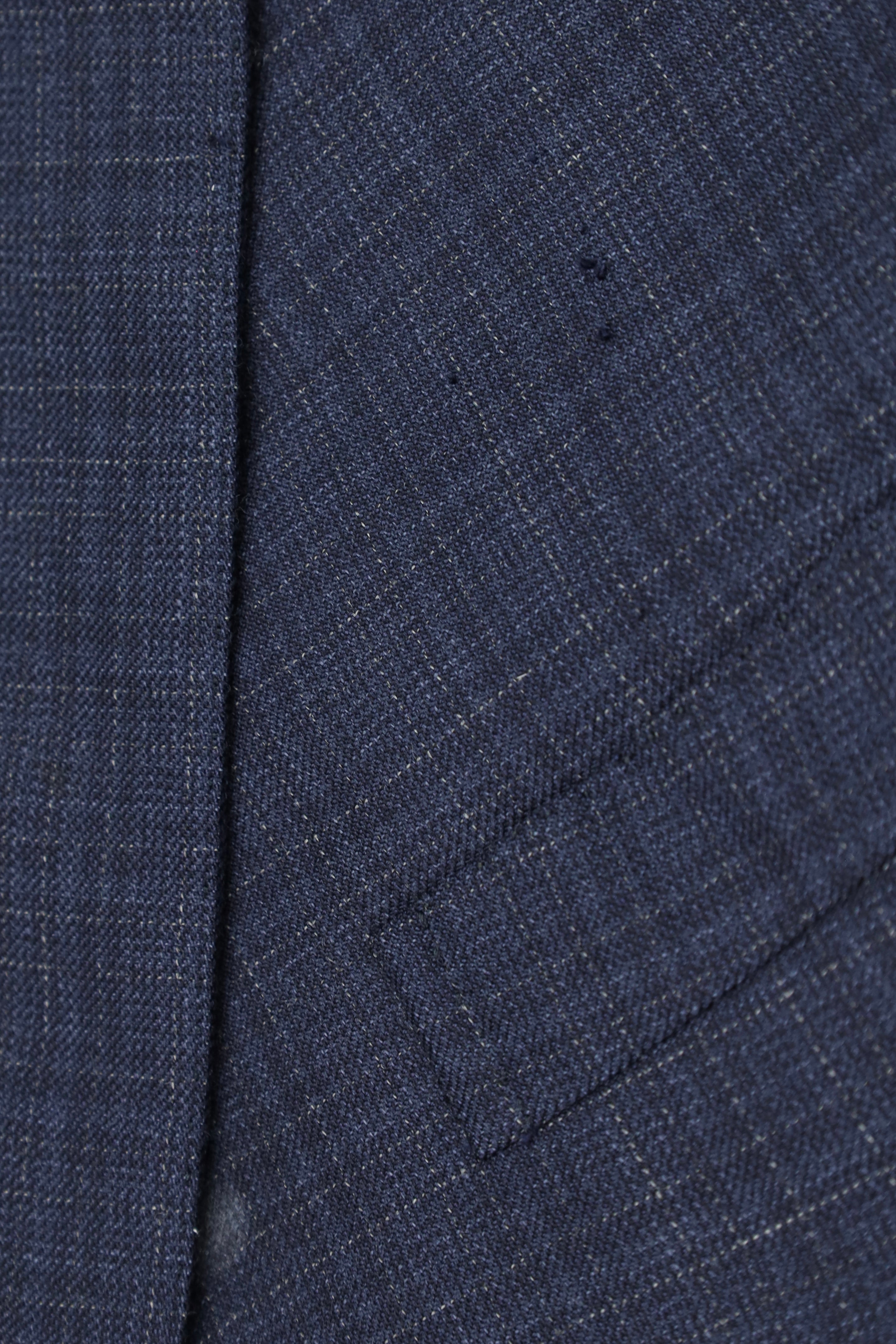 Brioni Blue Silk & Wool Check Colloseo Jacket
