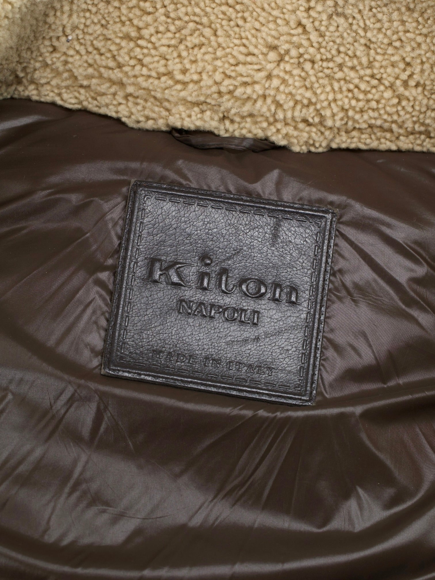 Kiton Brown Lambskin-Lammy & Waterrepellent Sartorial Puffer Jacket