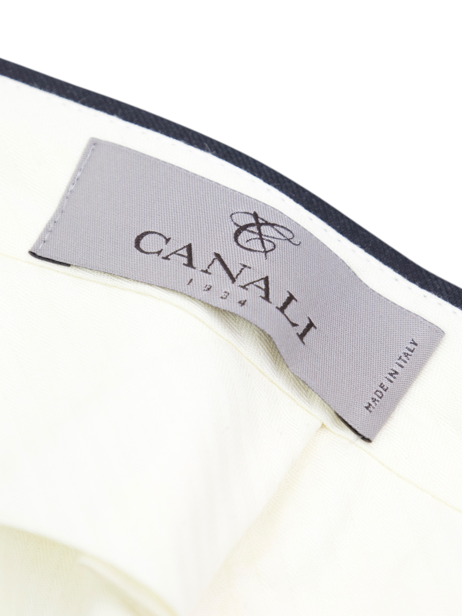 Canali Charcoal Extrafine Wool Pinstripe Trousers