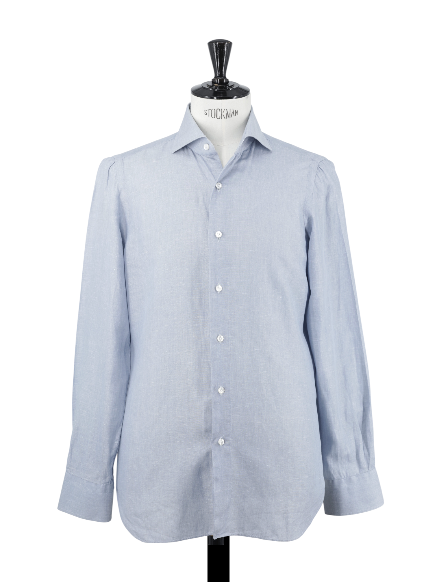 Finamore Sage Grey Linen & Cotton "Carlo Riva" Sartorial Summer Shirt