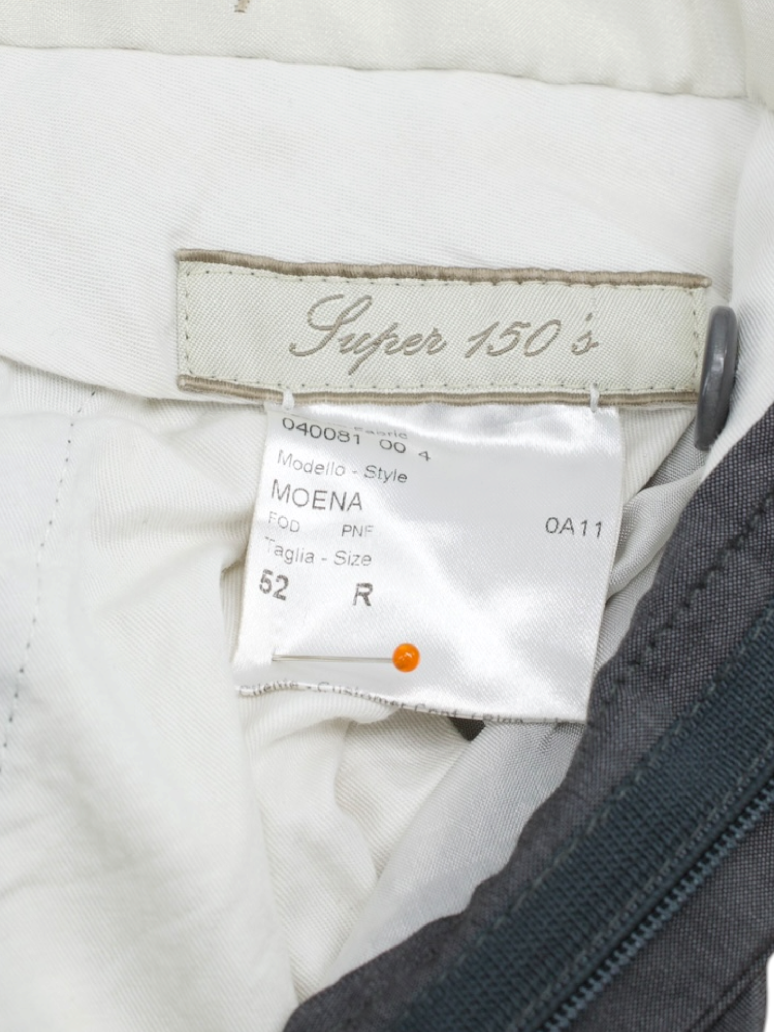 Brioni Grey Super 150's Pinpoint Moena Trousers