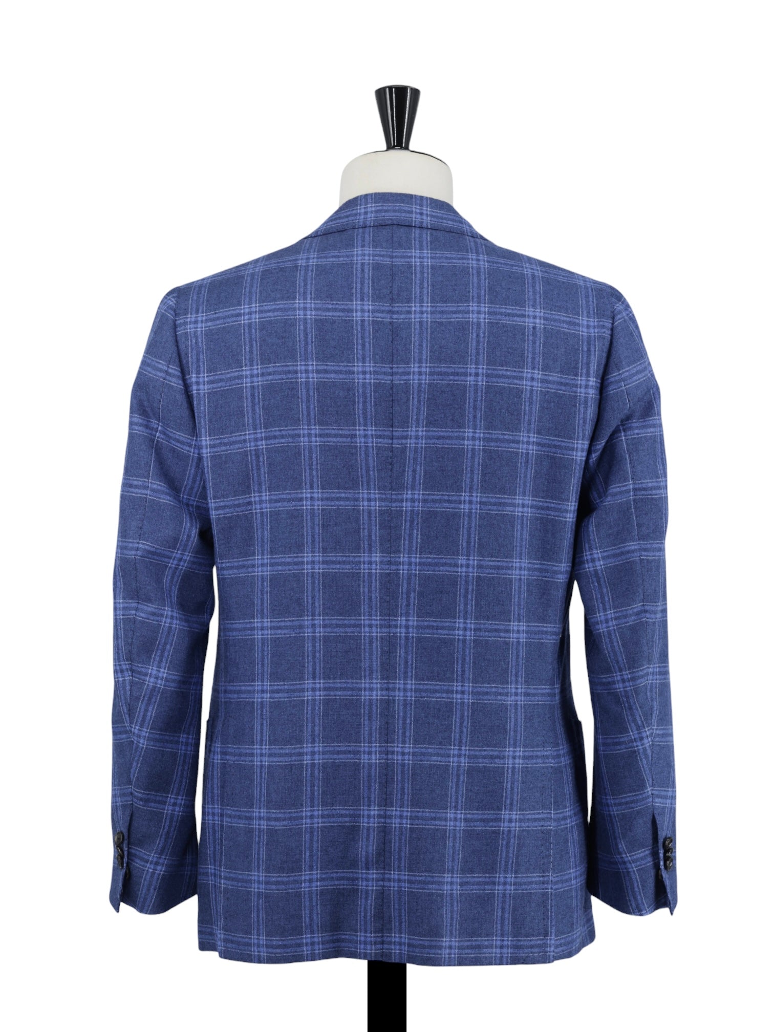 Cesare Attolini Blue Silk & Cashmere Checkered Jacket