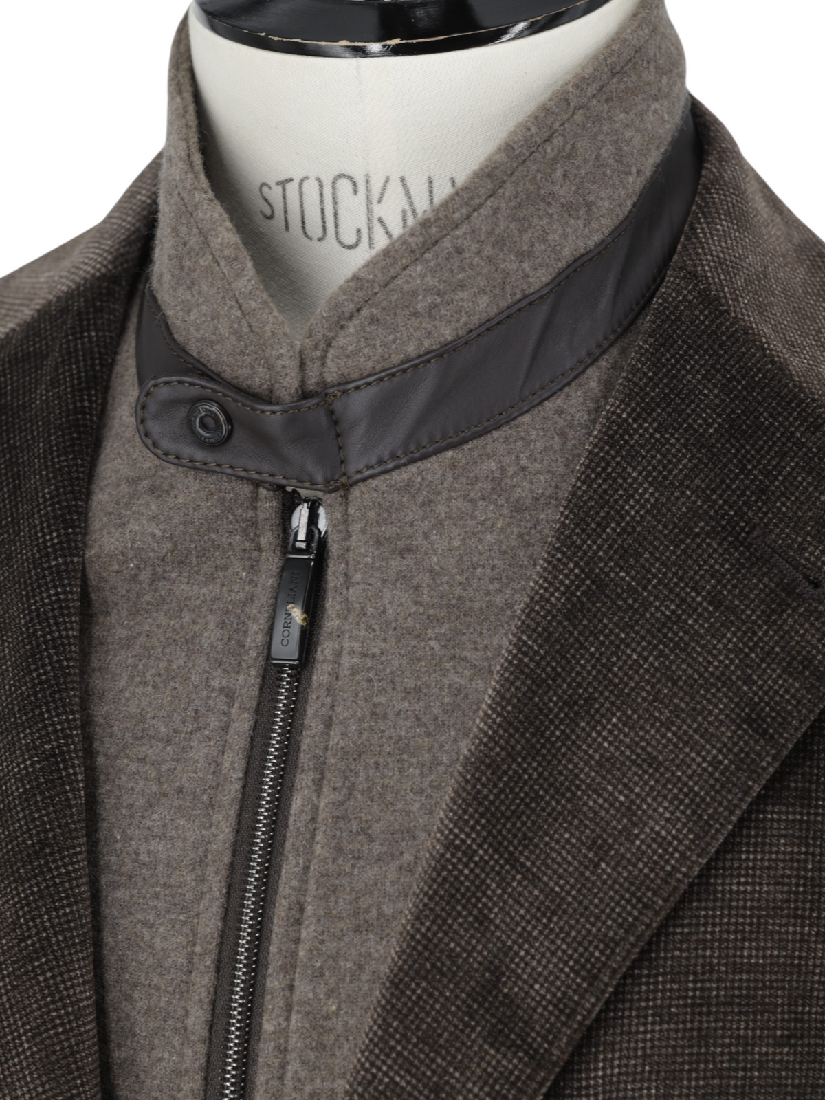 Corneliani Brown Cotton-Stretch Moleskin Pinpoint Vespa Jacket