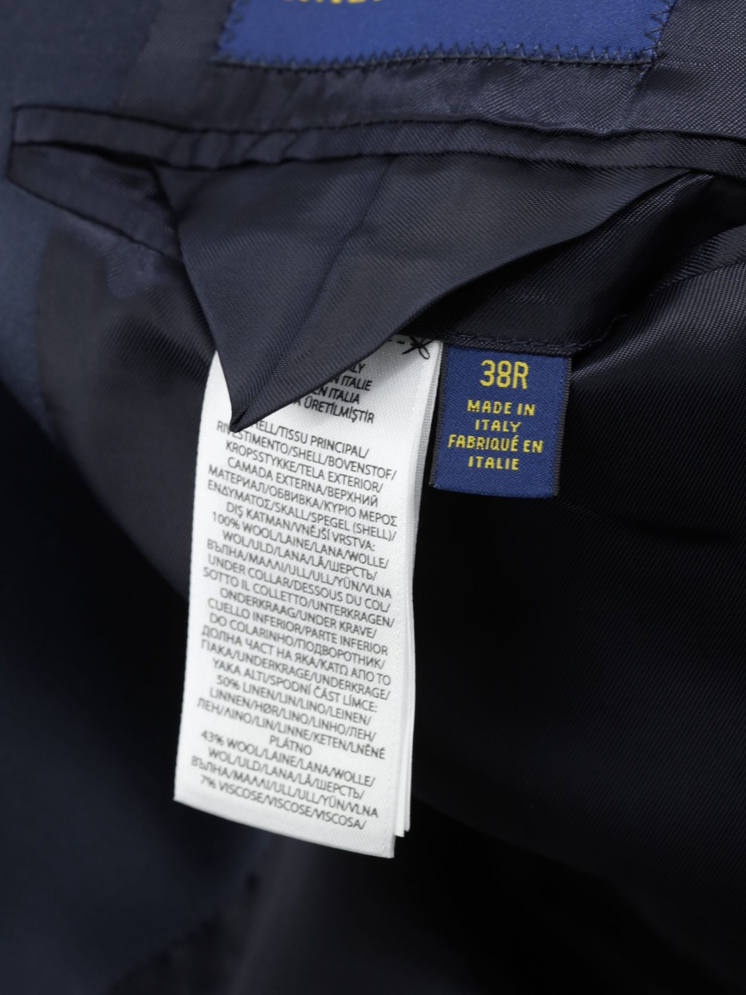 Ralph Lauren Navy Wool Double-Breasted Italian-Made Tuxedo Jacket