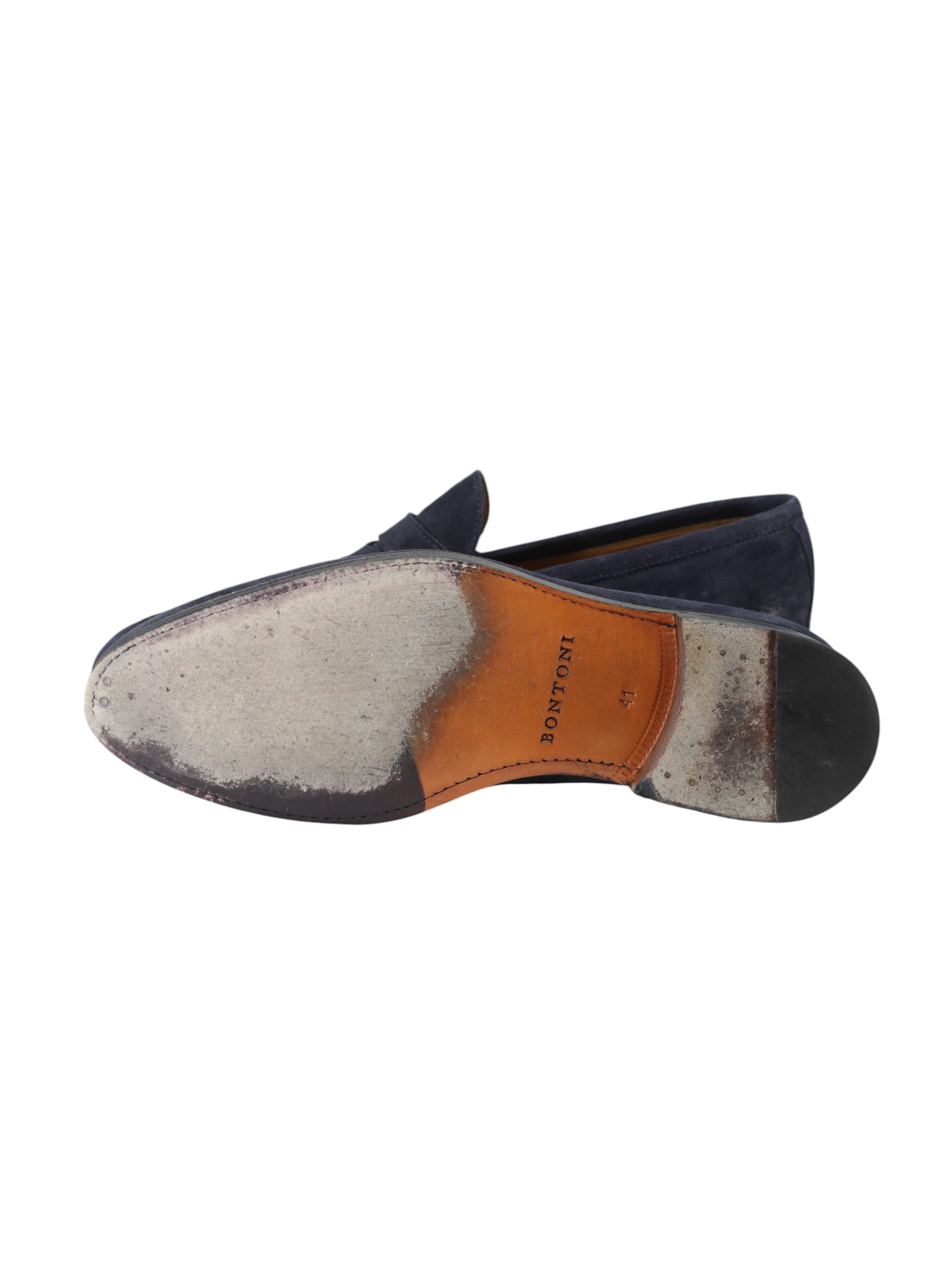 Bontoni Dark Blue Suede Principe Penny Loafer + Belt