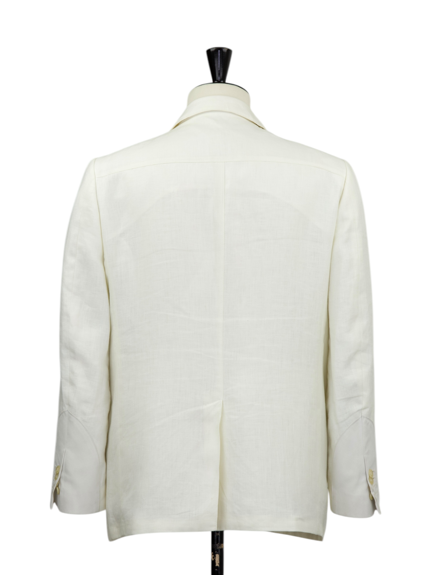 Corneliani ID White Linen Herringbone Safari Jacket