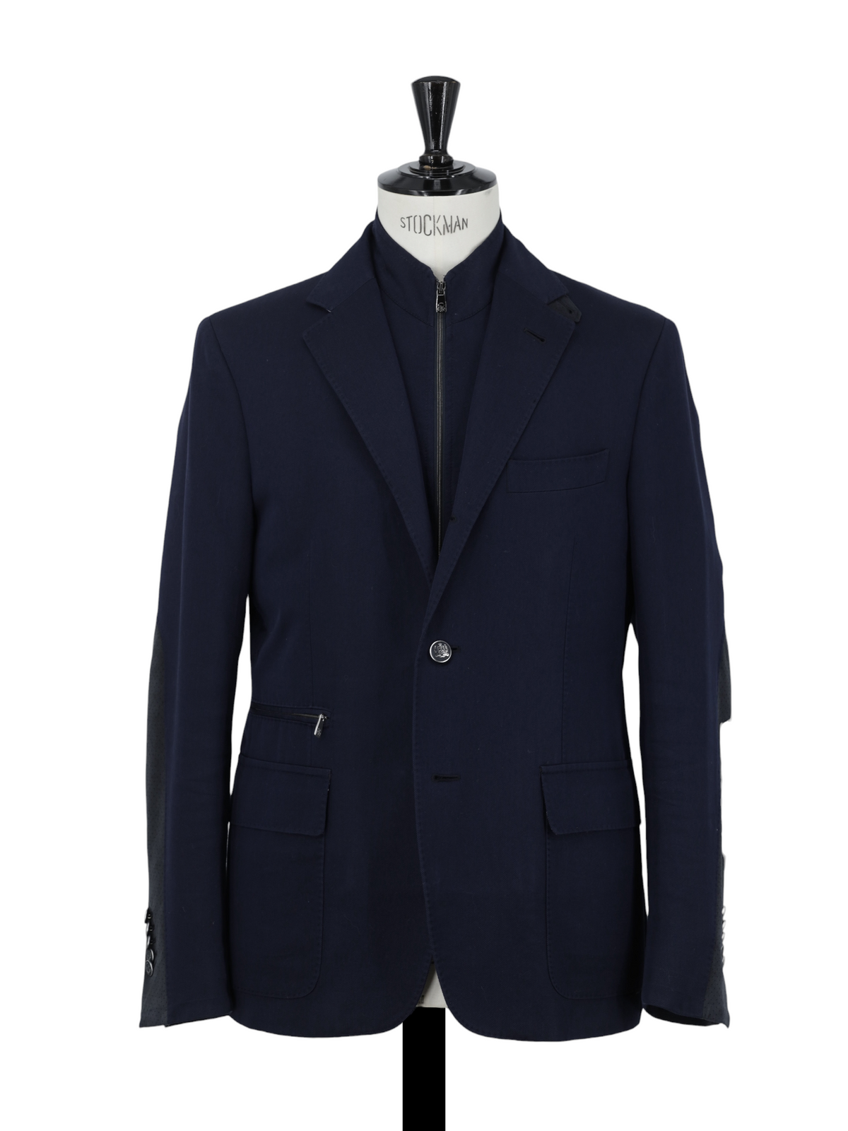 Corneliani Dark Blue Cotton Pinpoint Vespa Jacket