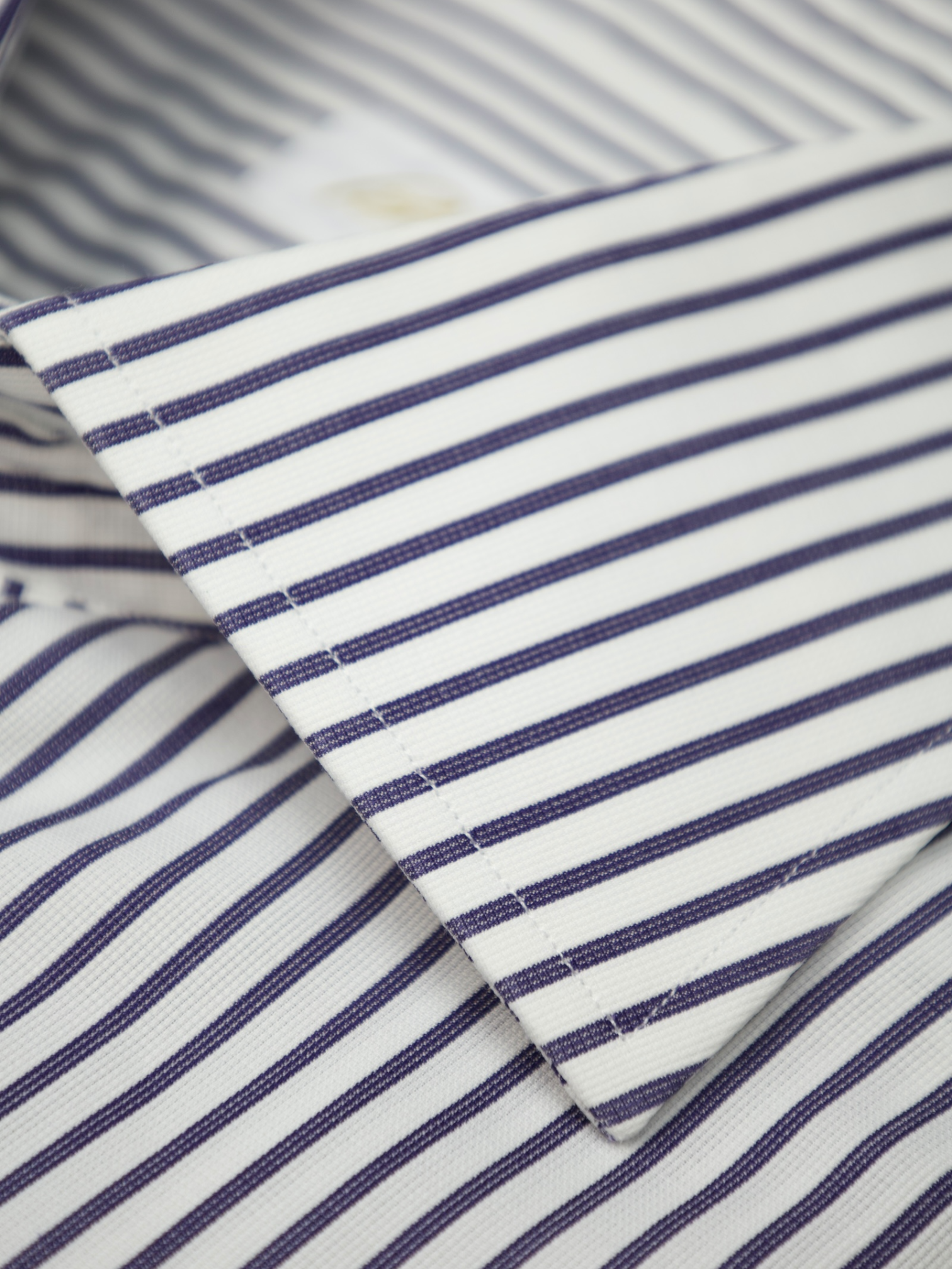 Brioni White & Navy Cotton Pinstripe Shirt