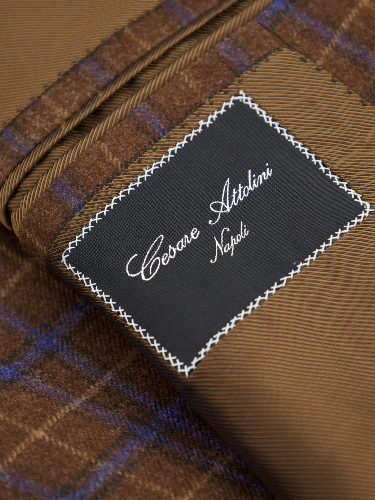 Cesare Attolini Brown Windowpane Flannel Jacket