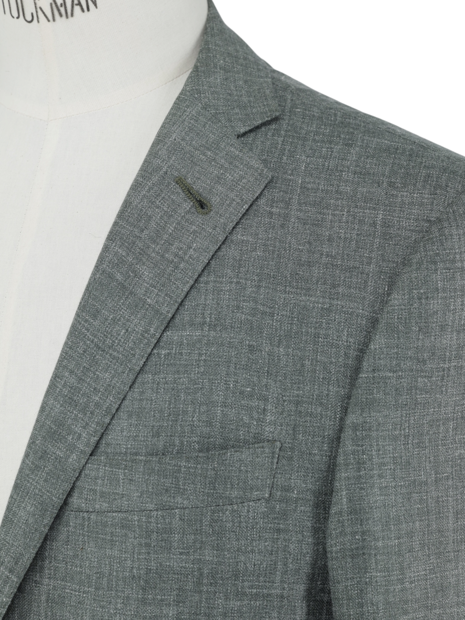 Corneliani Sage Green Wool, Silk & Linen Melange Jacket