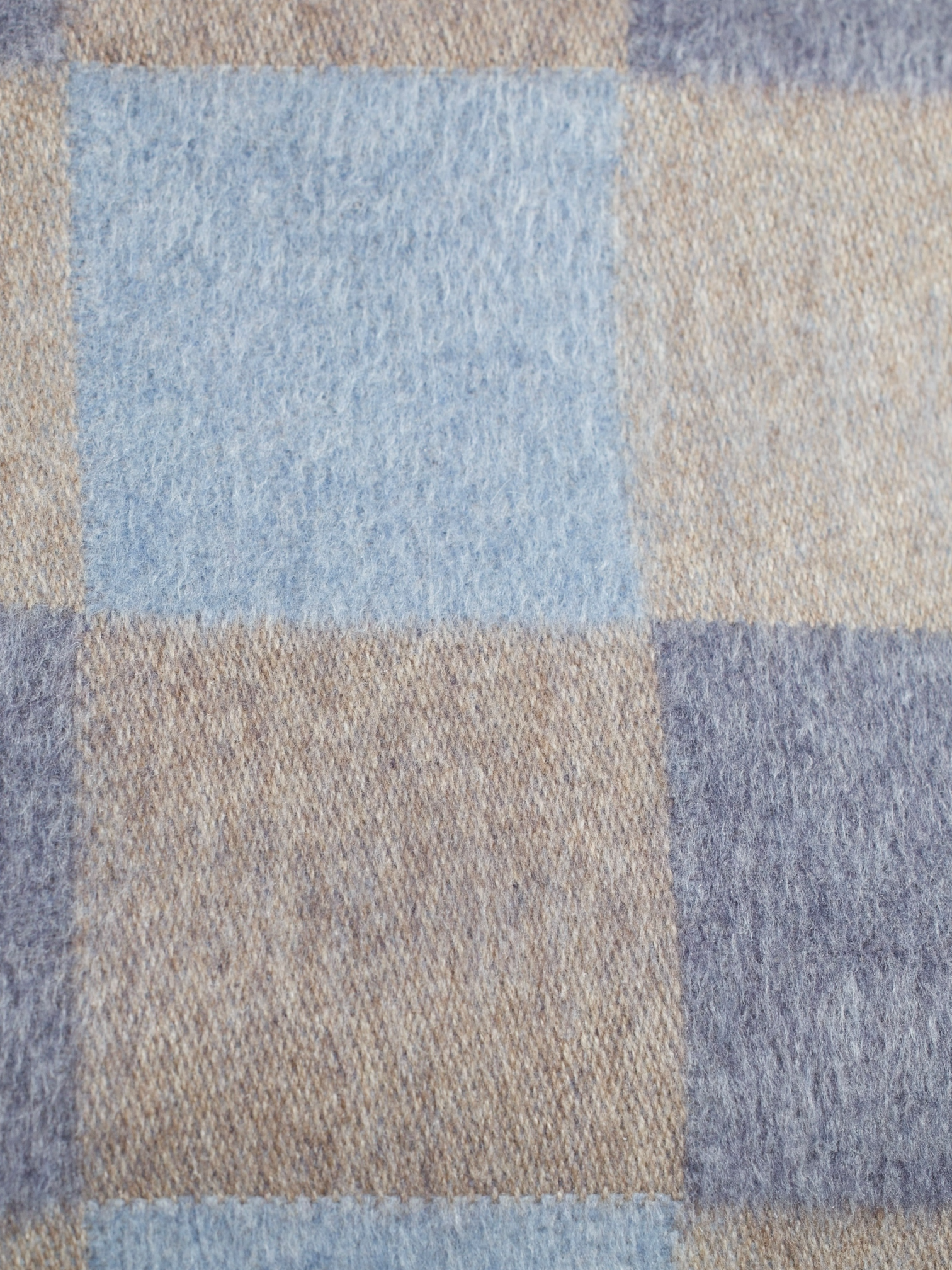 Canali Brown & Blue Pure Cashmere Checkered Scarf