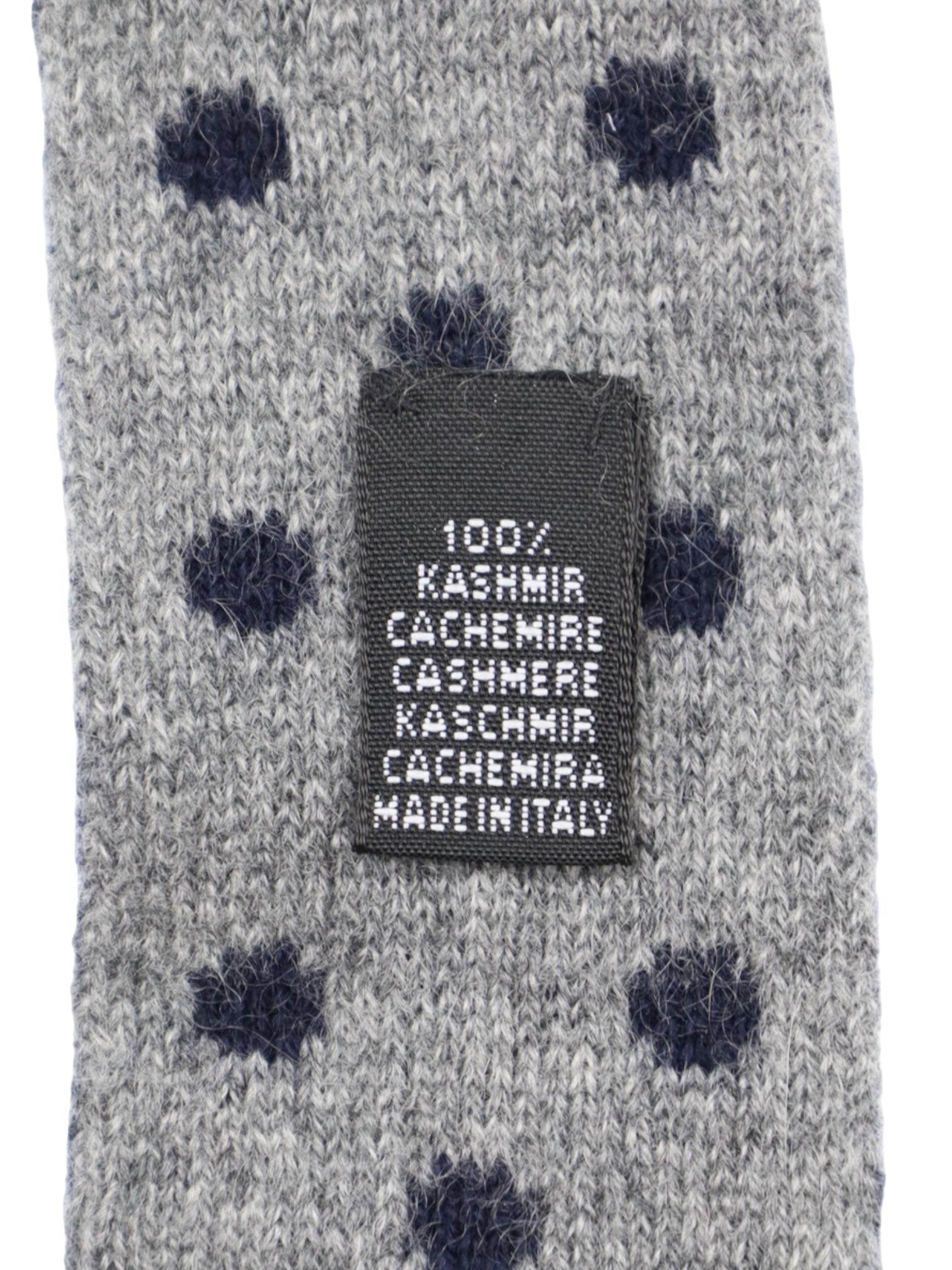 Kiton Blue & Grey Reversible Knitted Cashmere Tie