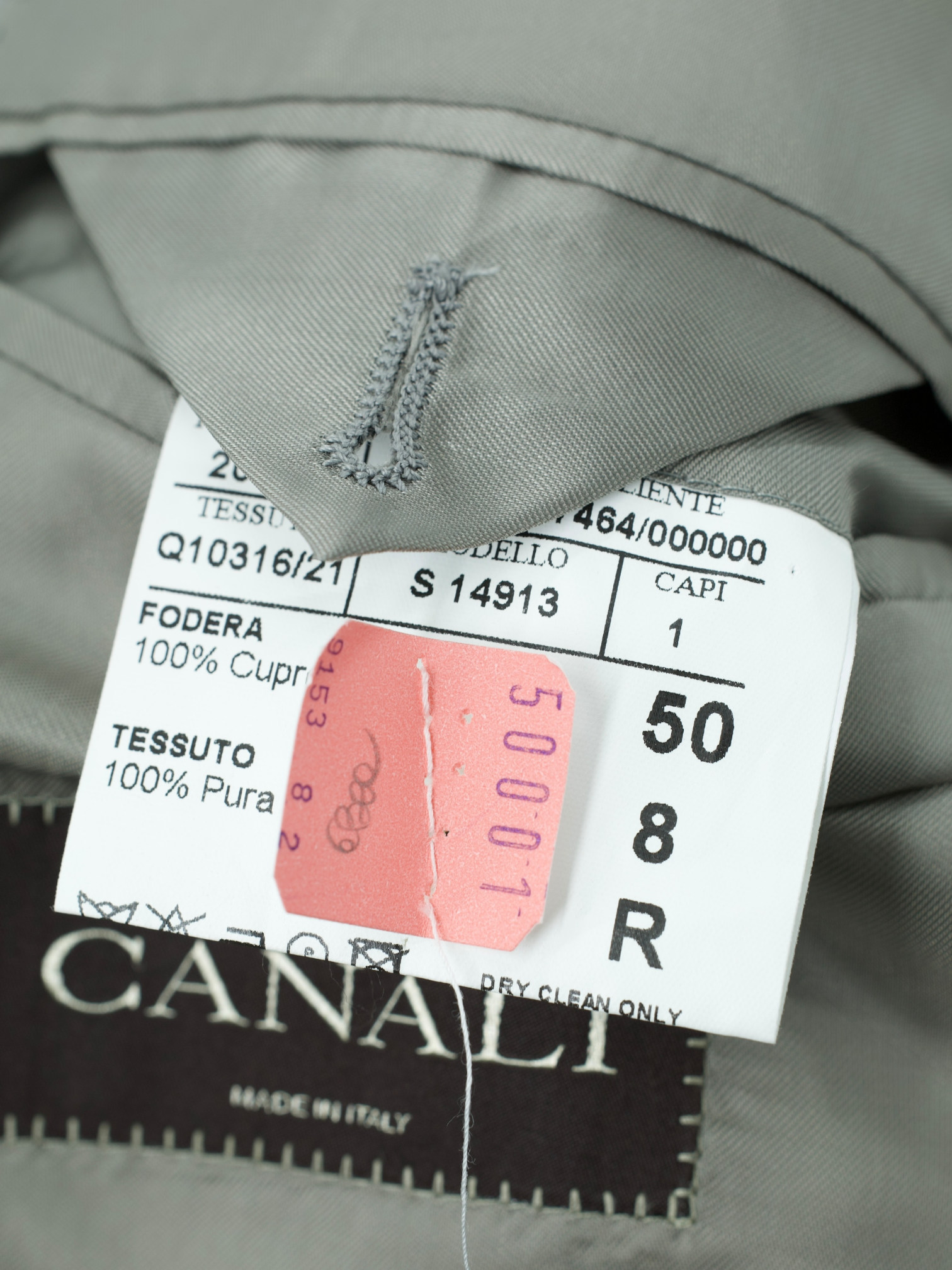 Canali Light Grey Extrafine Wool Twill Jacquet