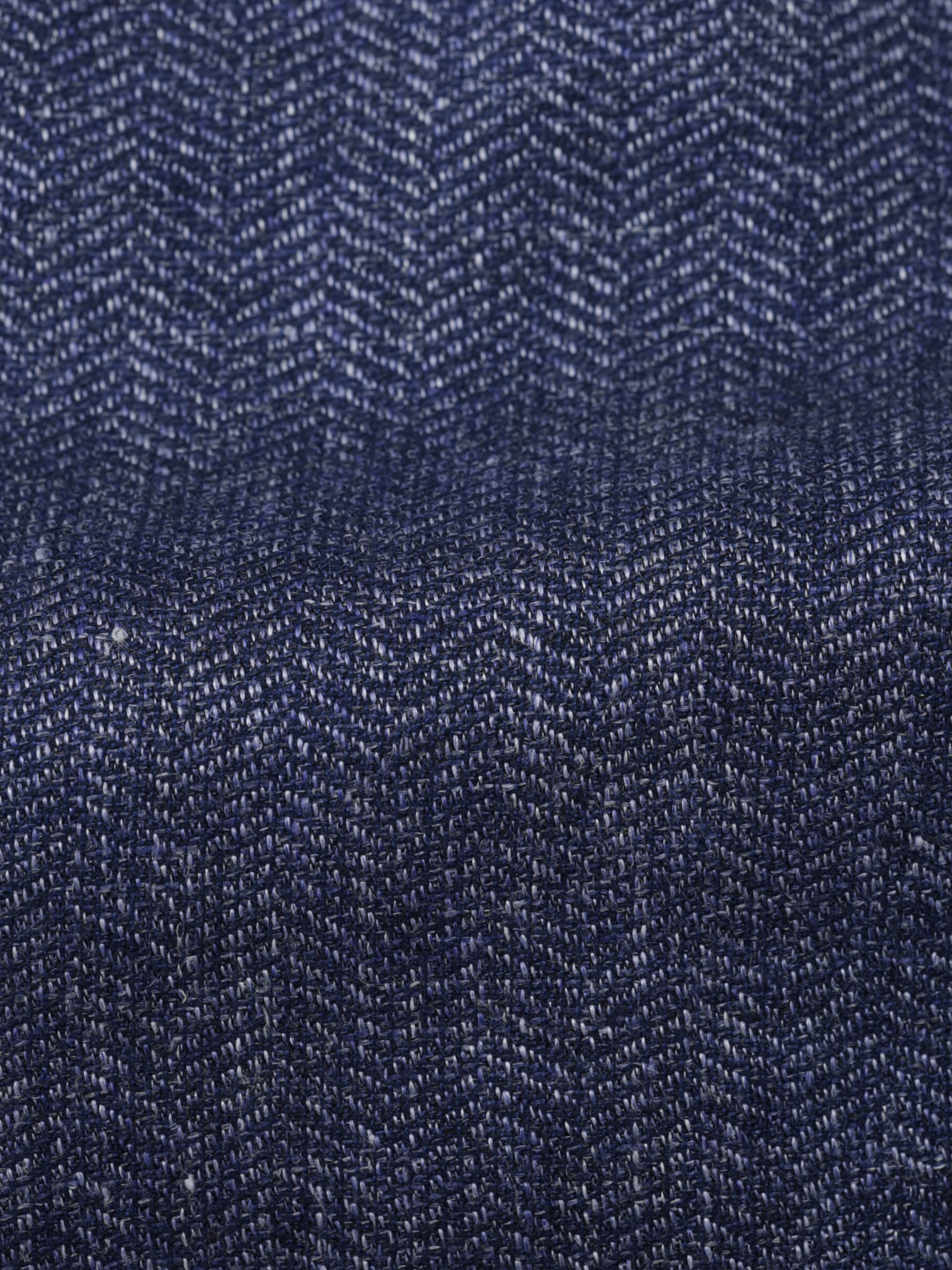 Caruso Denim Blue Linen & Cotton Herringbone Aida Jacket