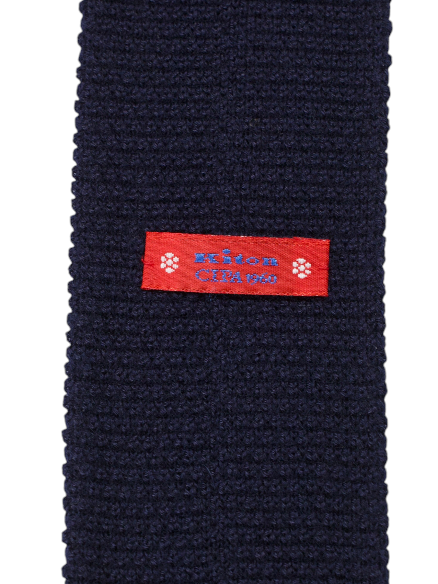 Kiton Navy Wool & Silk Knitted "Cipa 1960" Tie