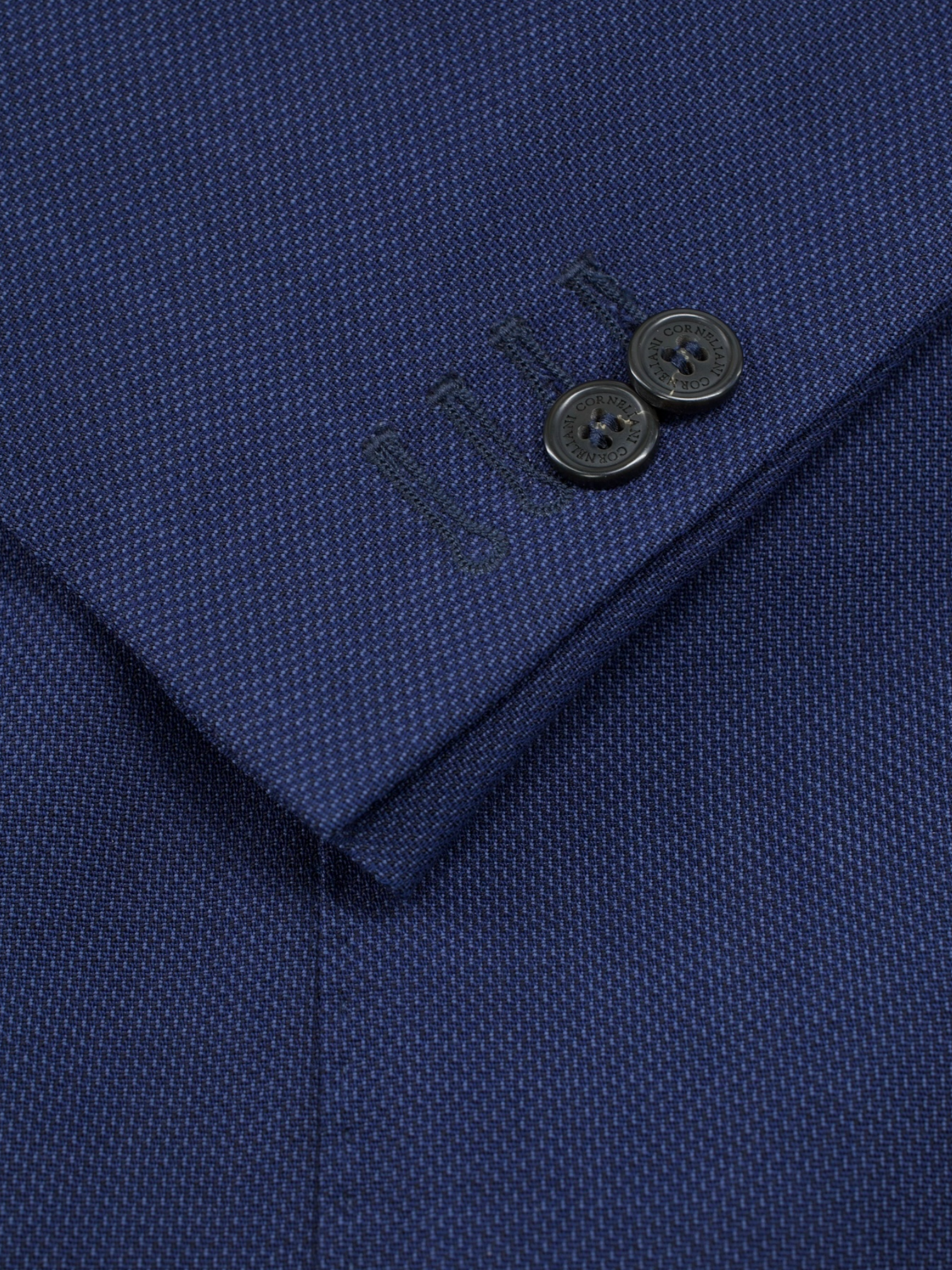 Corneliani Blue "Traveltech" Wool-Blend Pinpoint Jacket