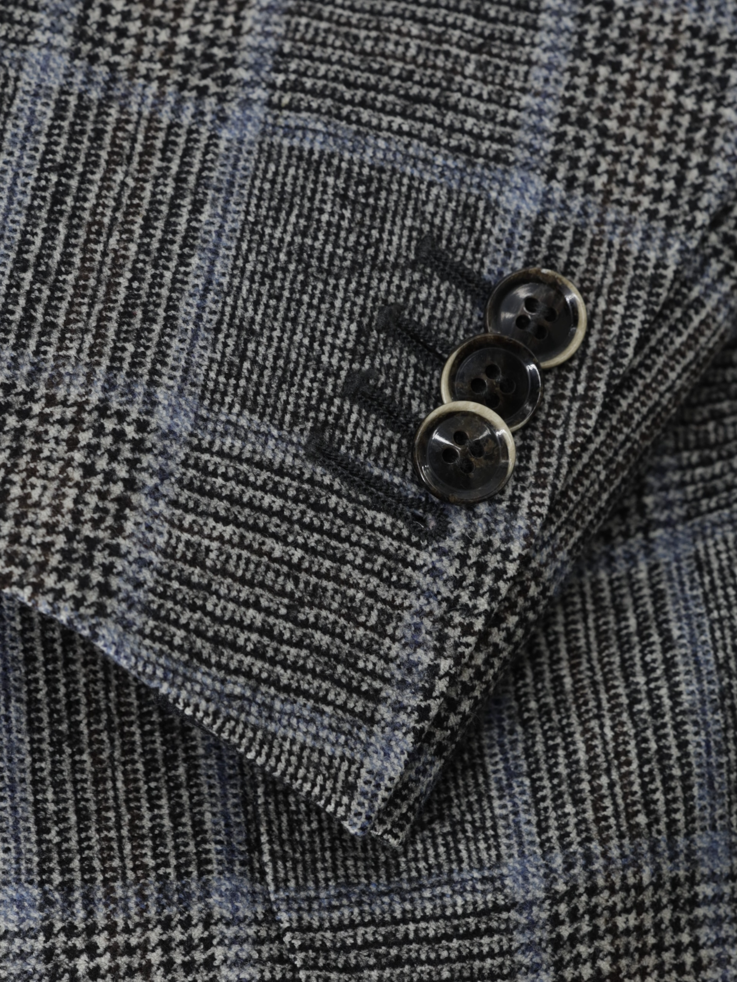 Canali Grey & Blue Worsted Wool-Flannel Prince of Wales "Kei" Jacket