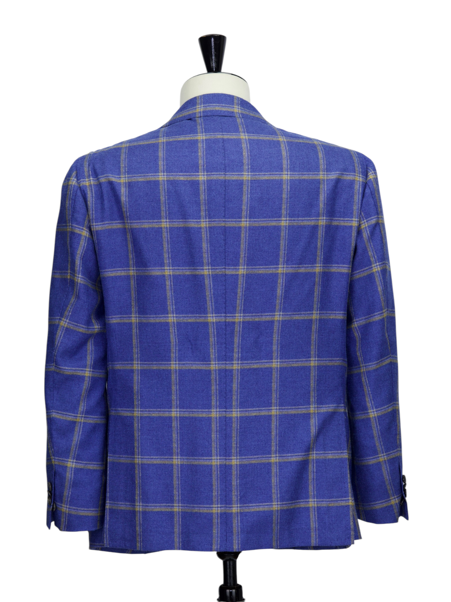 Cesare Attolini Azure Blue Silk & Cashmere Windowpane Jacket